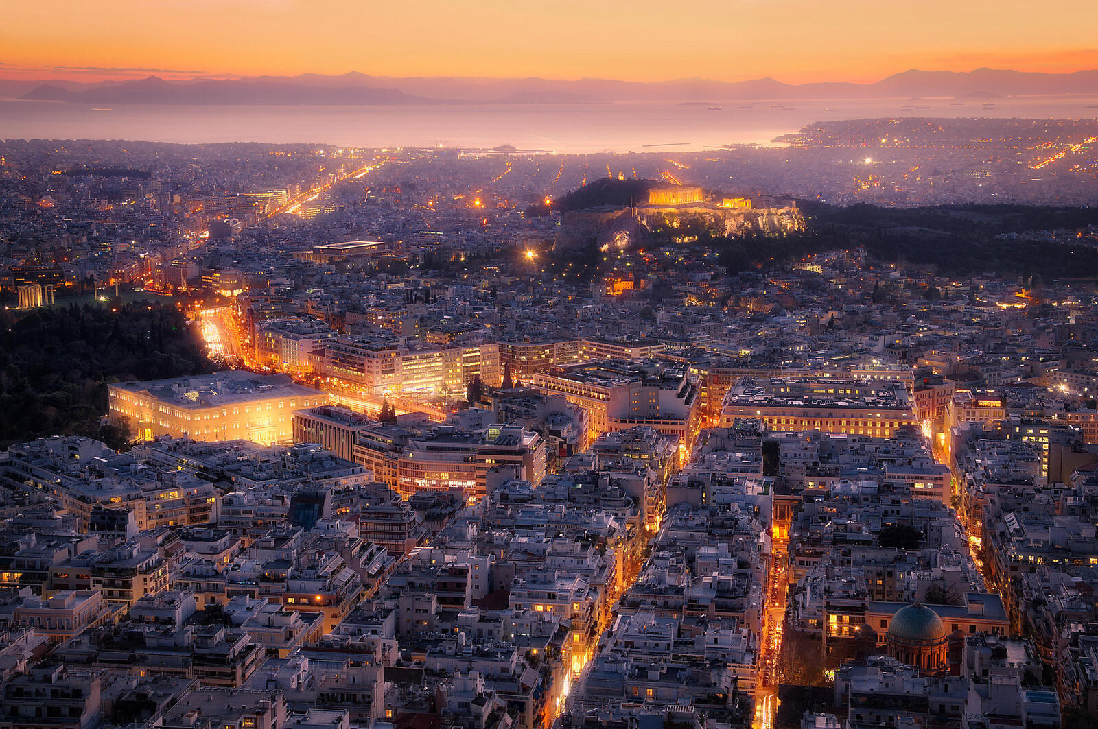 Wallpapers View of Athens from mount Lycabettus Athens Greece on the desktop