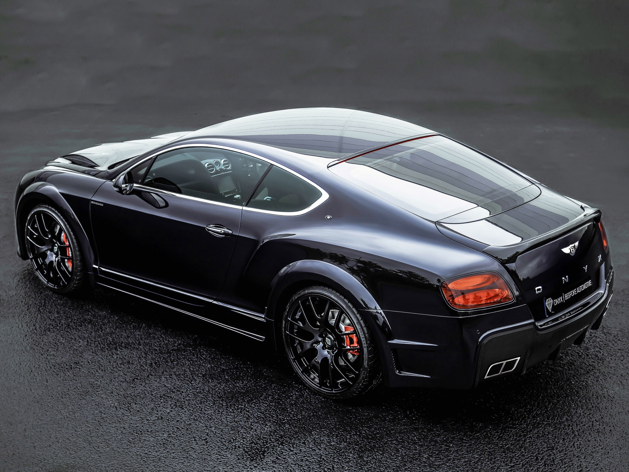 Photo free black car, view from behind, wallpaper bentley w12 gtx edition