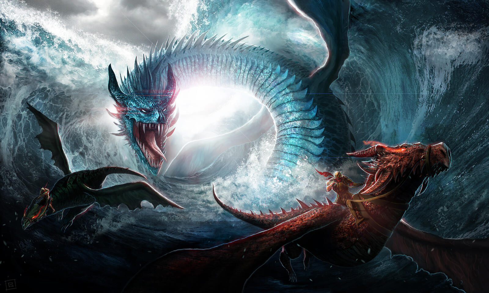 Wallpapers rendering fantastic dragons on the desktop