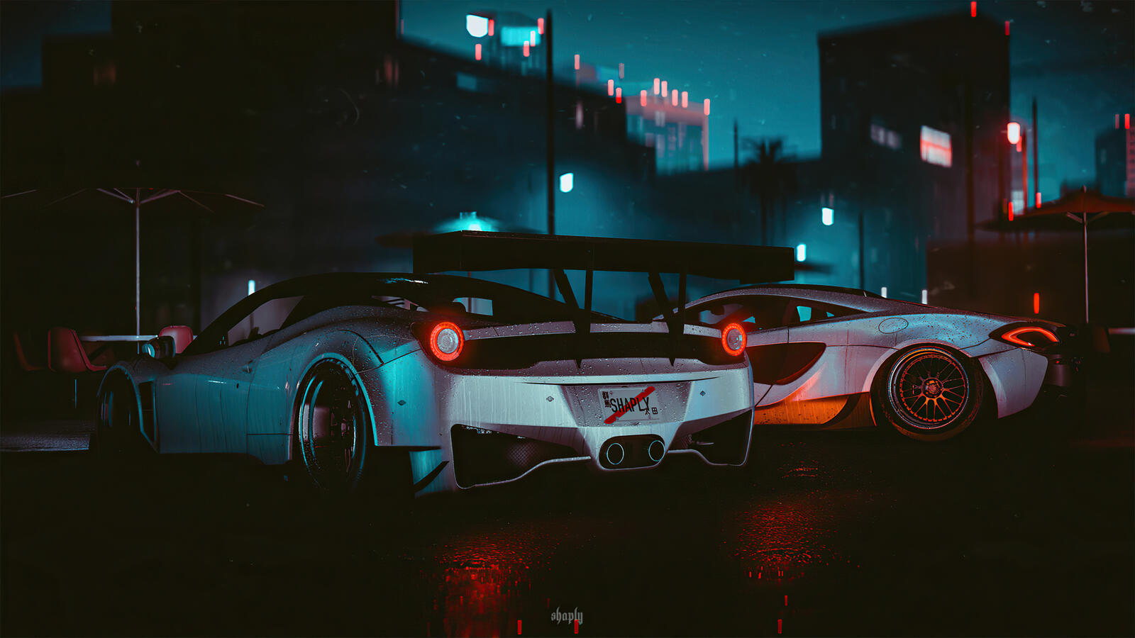 Бесплатное фото Картинка с Феррари 458 из игры Need for Speed