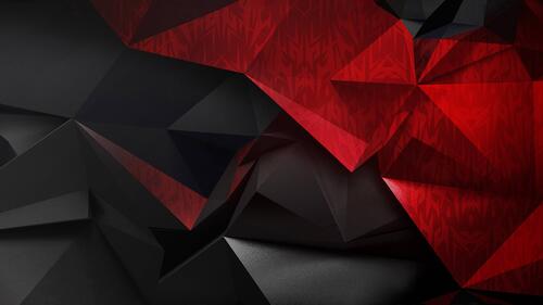 Abstract red and black triangles