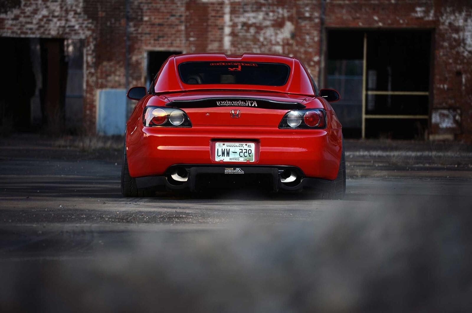 Wallpapers Honda S2000 view from behind red on the desktop