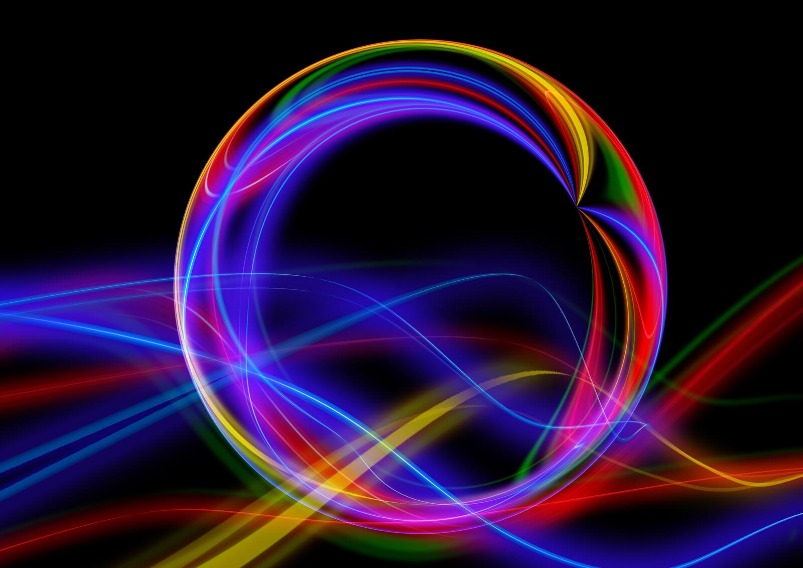 Wallpapers neon circle graphics on the desktop