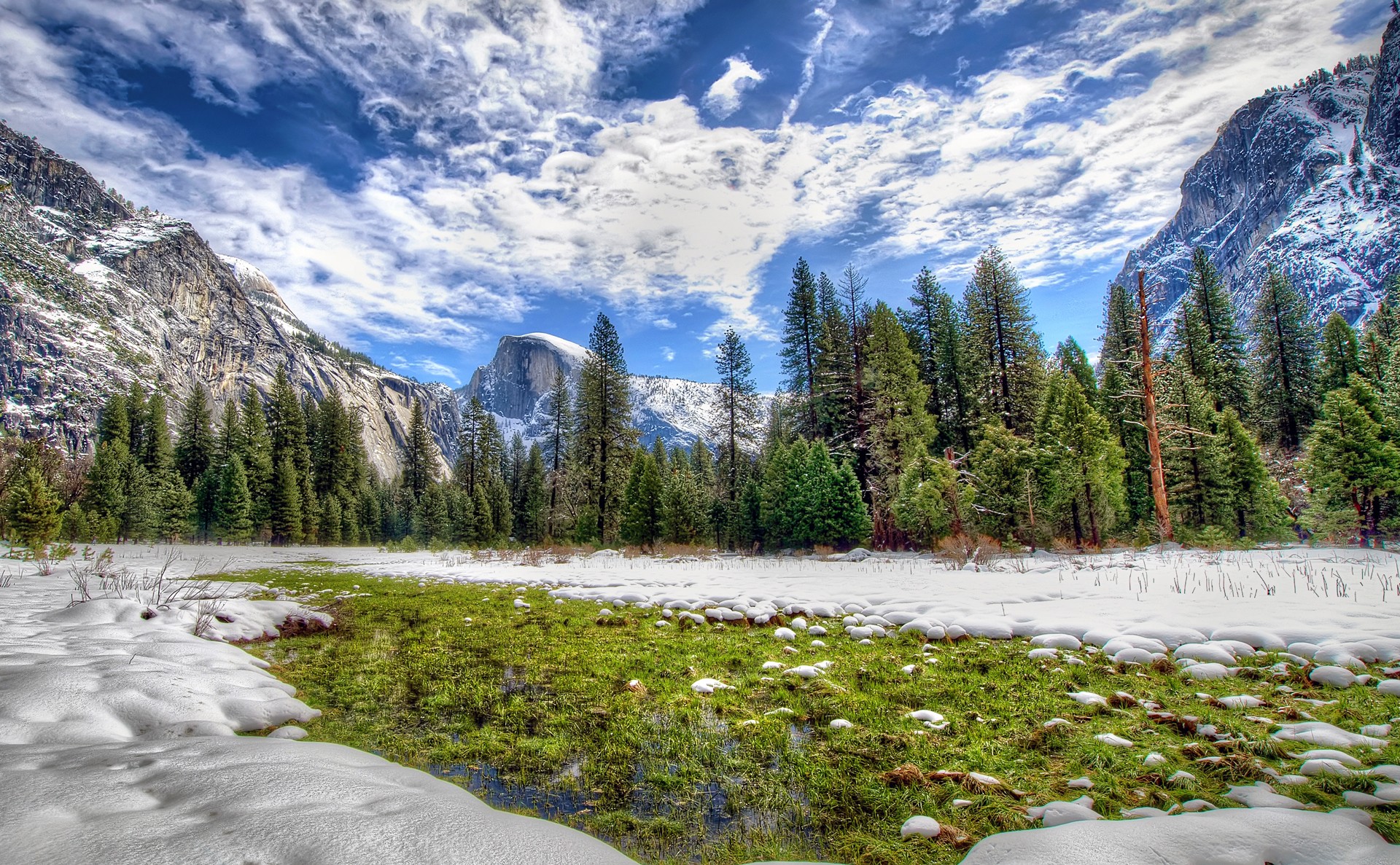 桌面上的壁纸优胜美地国家公园 加利福尼亚州 内华达山脉