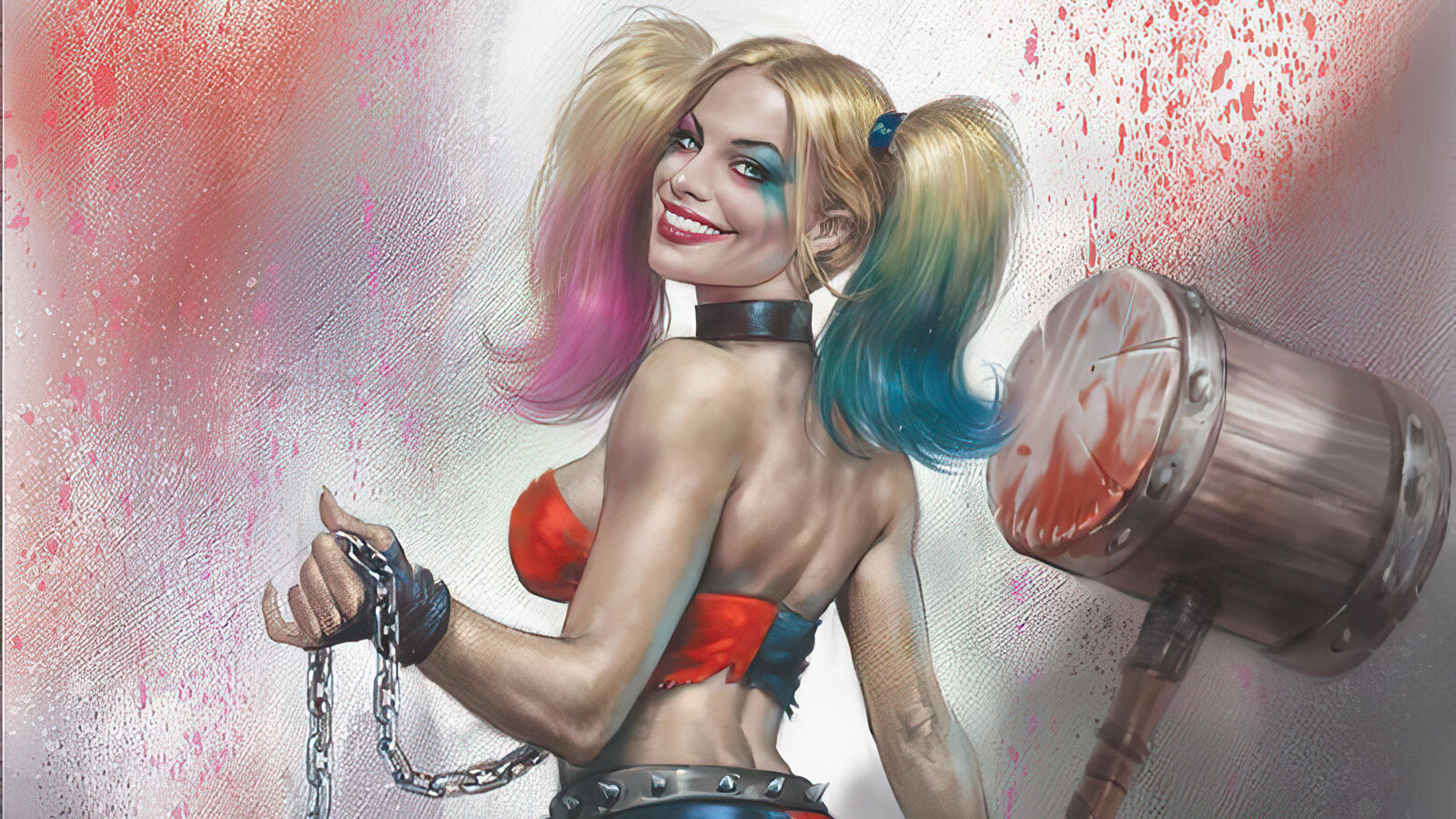 Обои рисунок супергерои Harley Quinn на рабочий стол