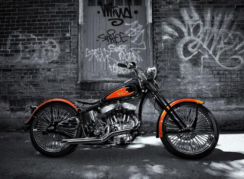 Harley Davidson in orange