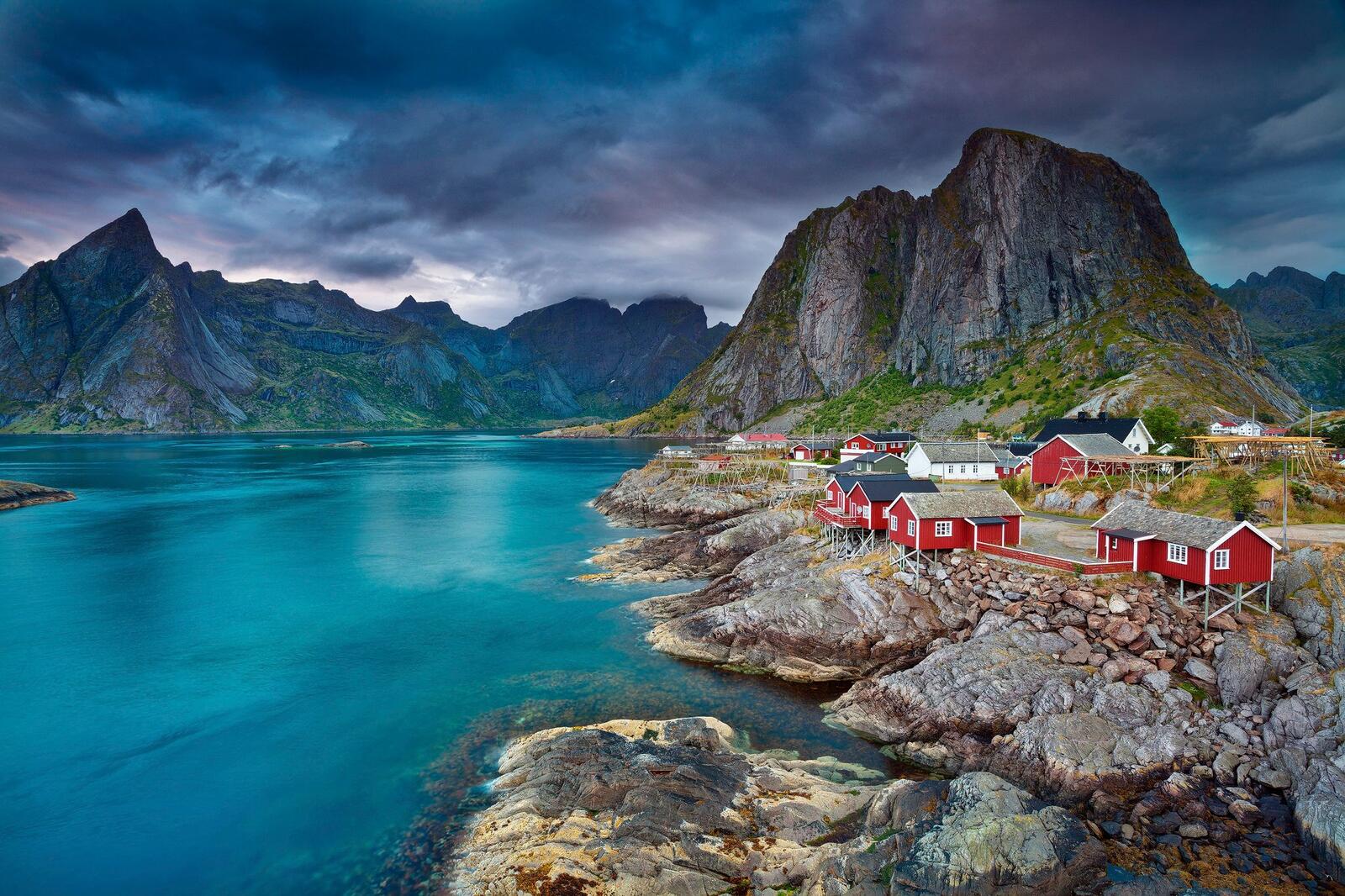 Обои Норвегия здания вода на рабочий стол