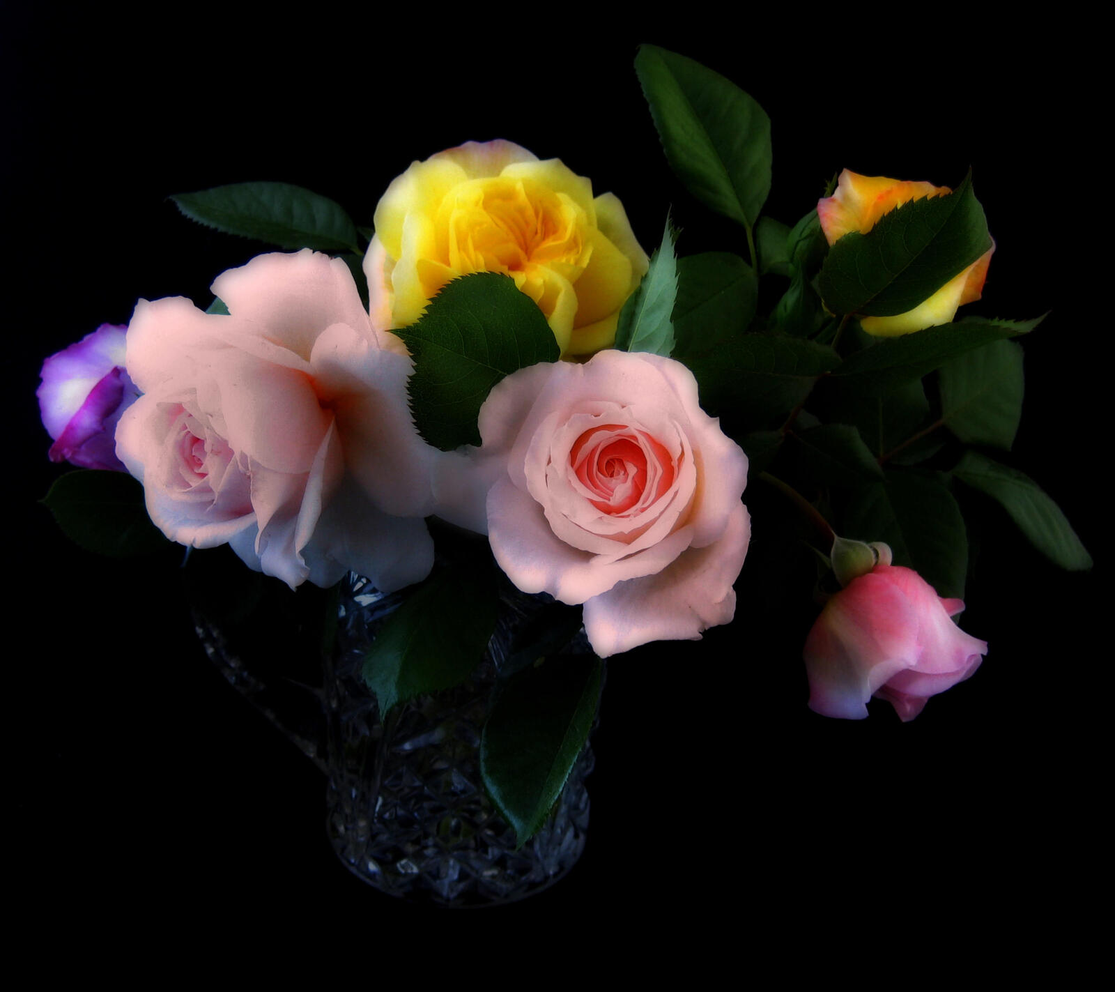 Wallpapers roses bouquet vase on the desktop