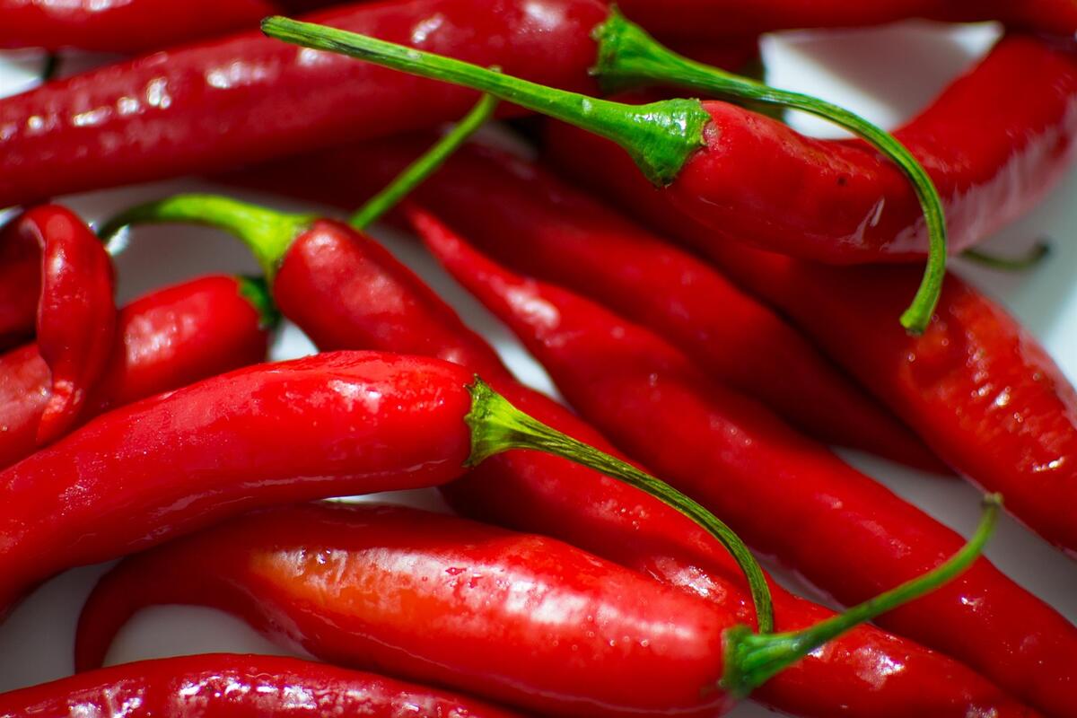 Hot red peppers