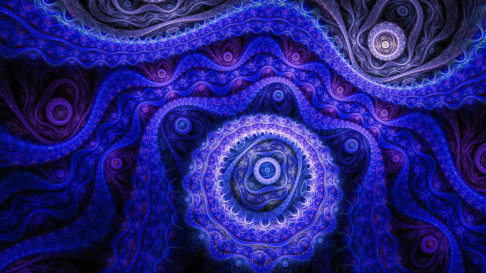 Wallpapers blue circles wallpaper creepy fractal design on the desktop