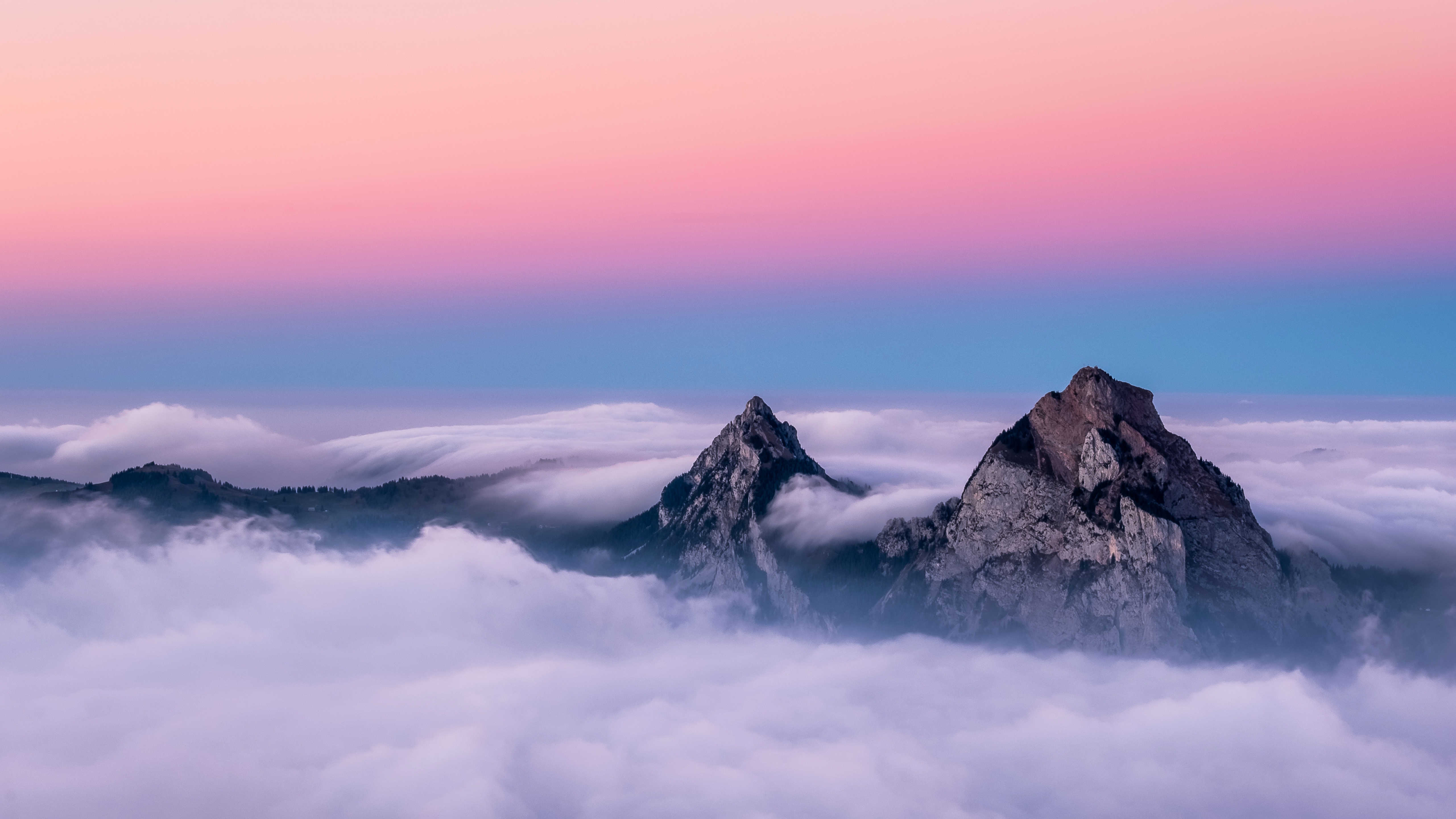 Фото бесплатно обои горы, закат, пик