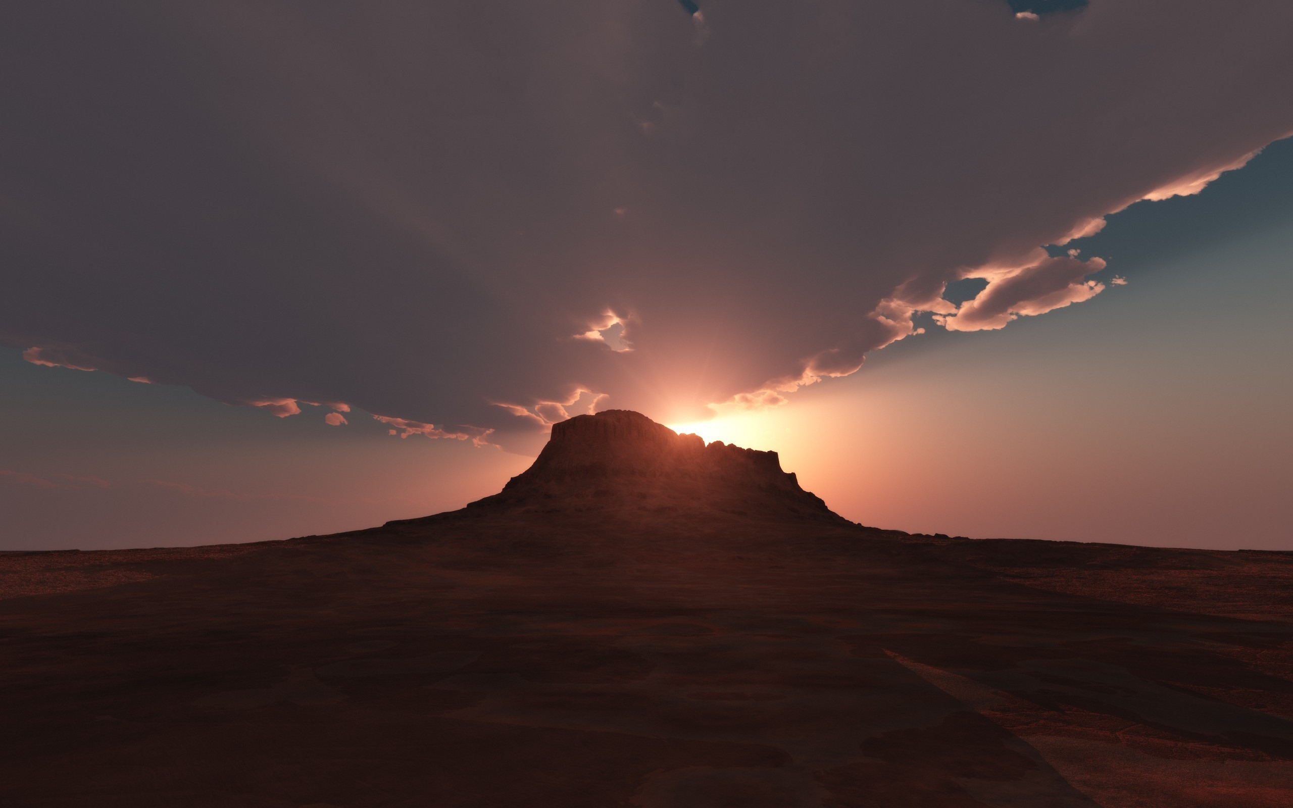 Фото бесплатно обои солнечные лучи, каньон, облака