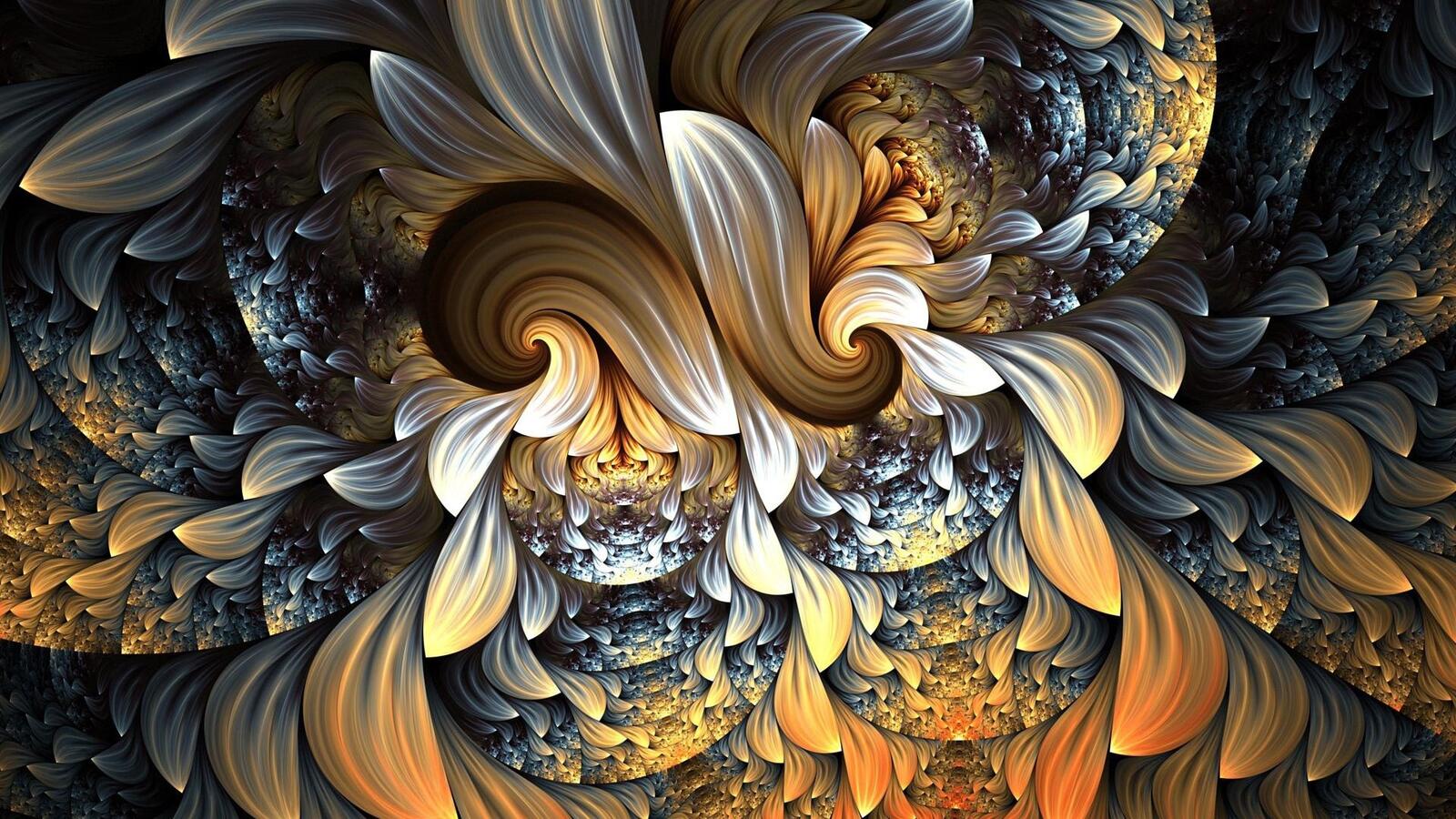 Wallpapers colorful fractal shapes swirls on the desktop