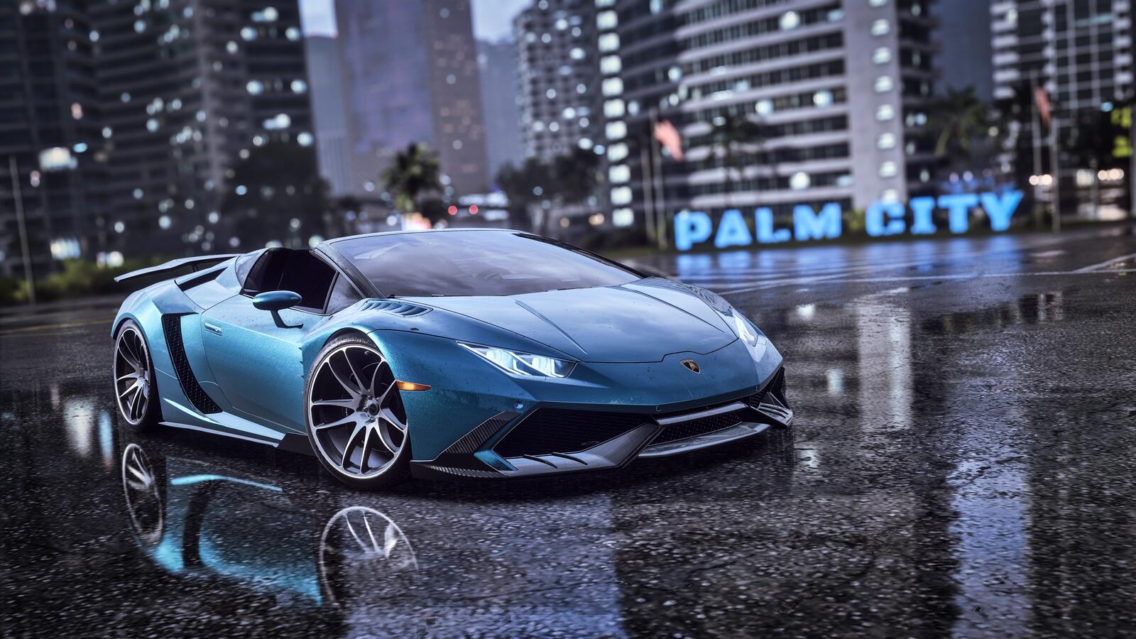 Wallpapers Need For Speed Heat Lamborghini palm city on the desktop