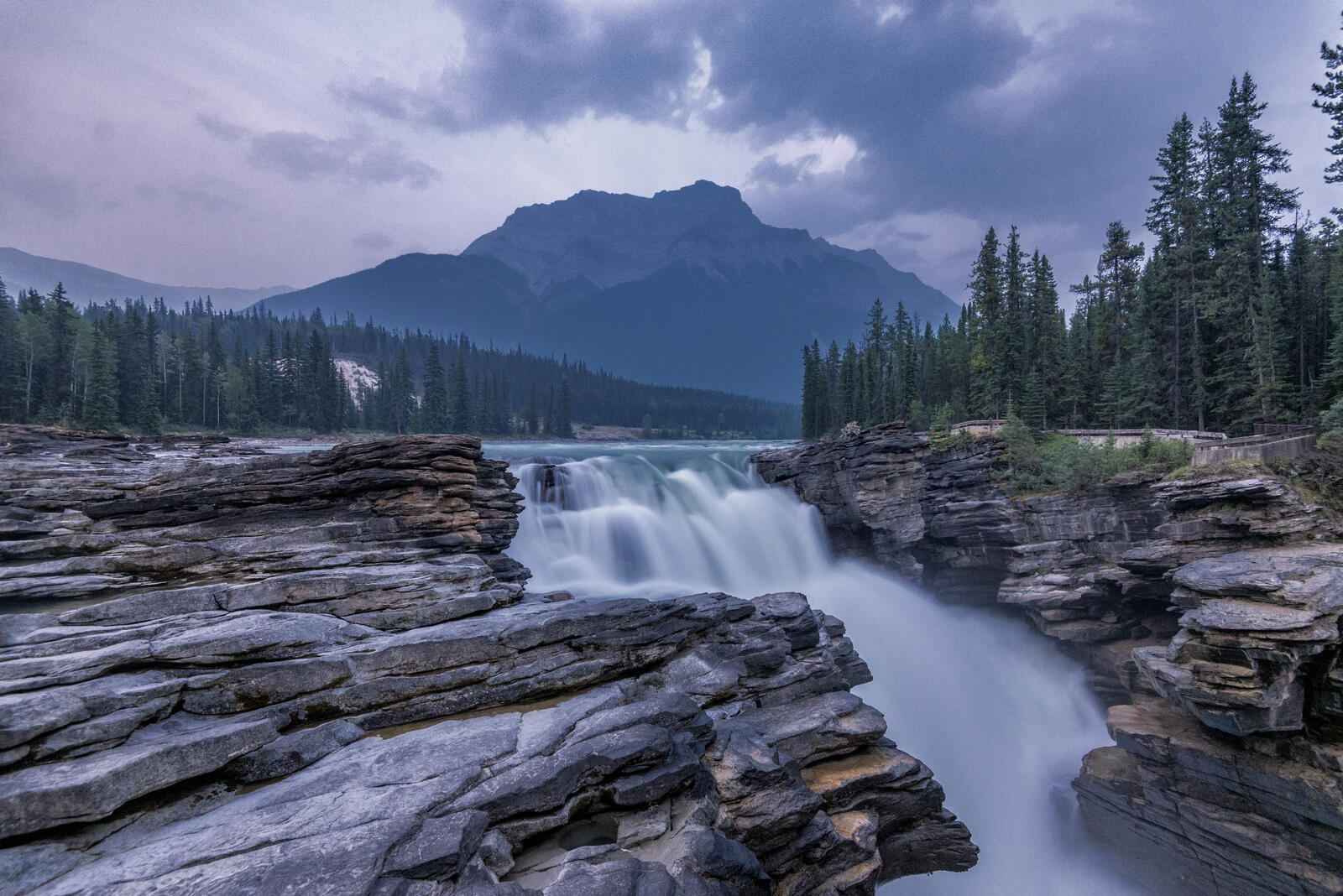 Wallpapers Waterfalls of Athabasca Alberta Jasper National Park on the desktop