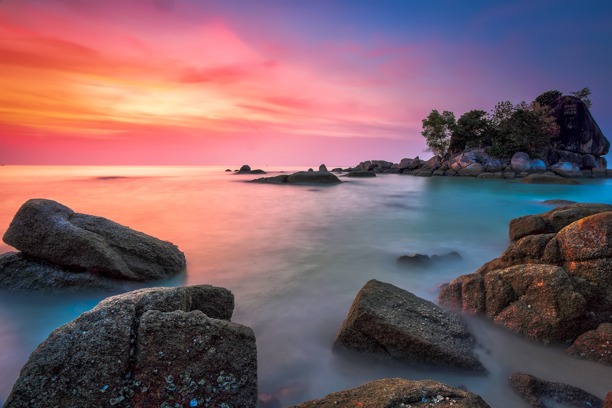 Wallpapers stones in the water seascape landscapes on the desktop