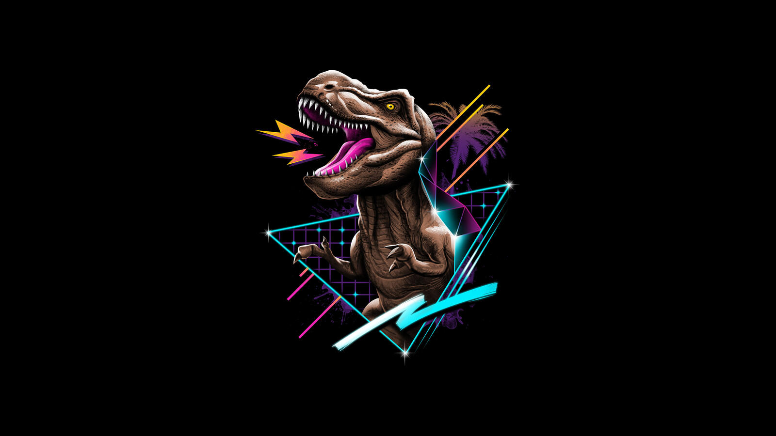Wallpapers dinosaur dark black background on the desktop