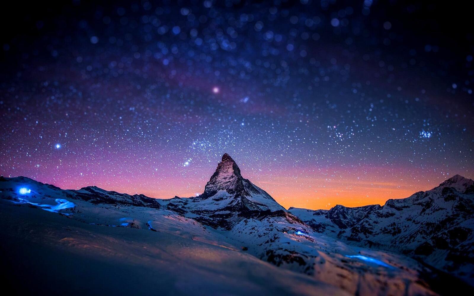 Wallpapers mountain night stars on the desktop
