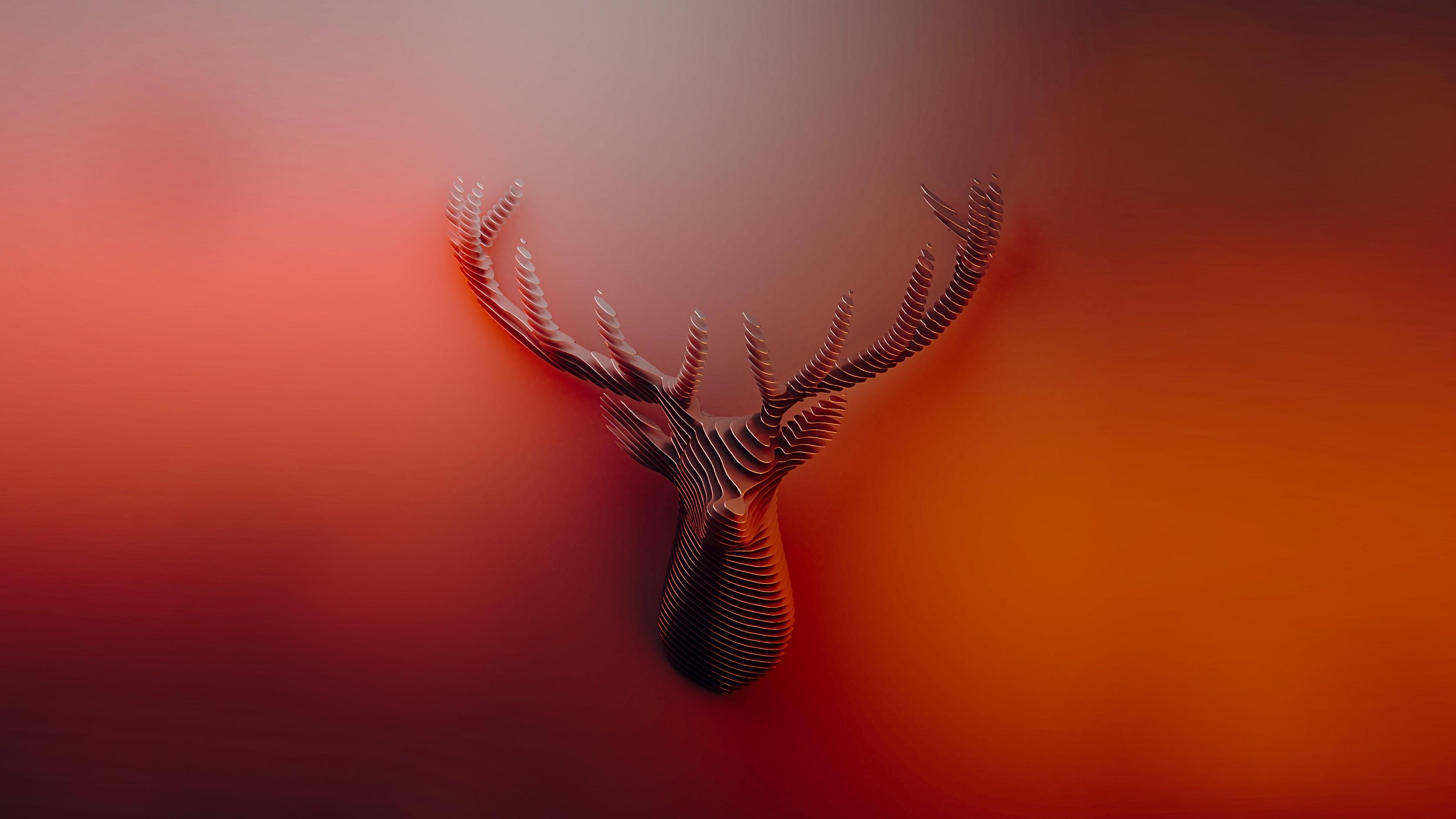 Wallpapers digital art deer artwork on the desktop