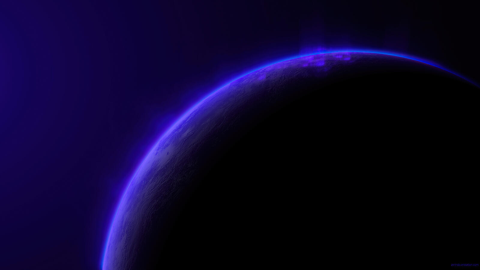 Wallpapers blue light space planet on the desktop