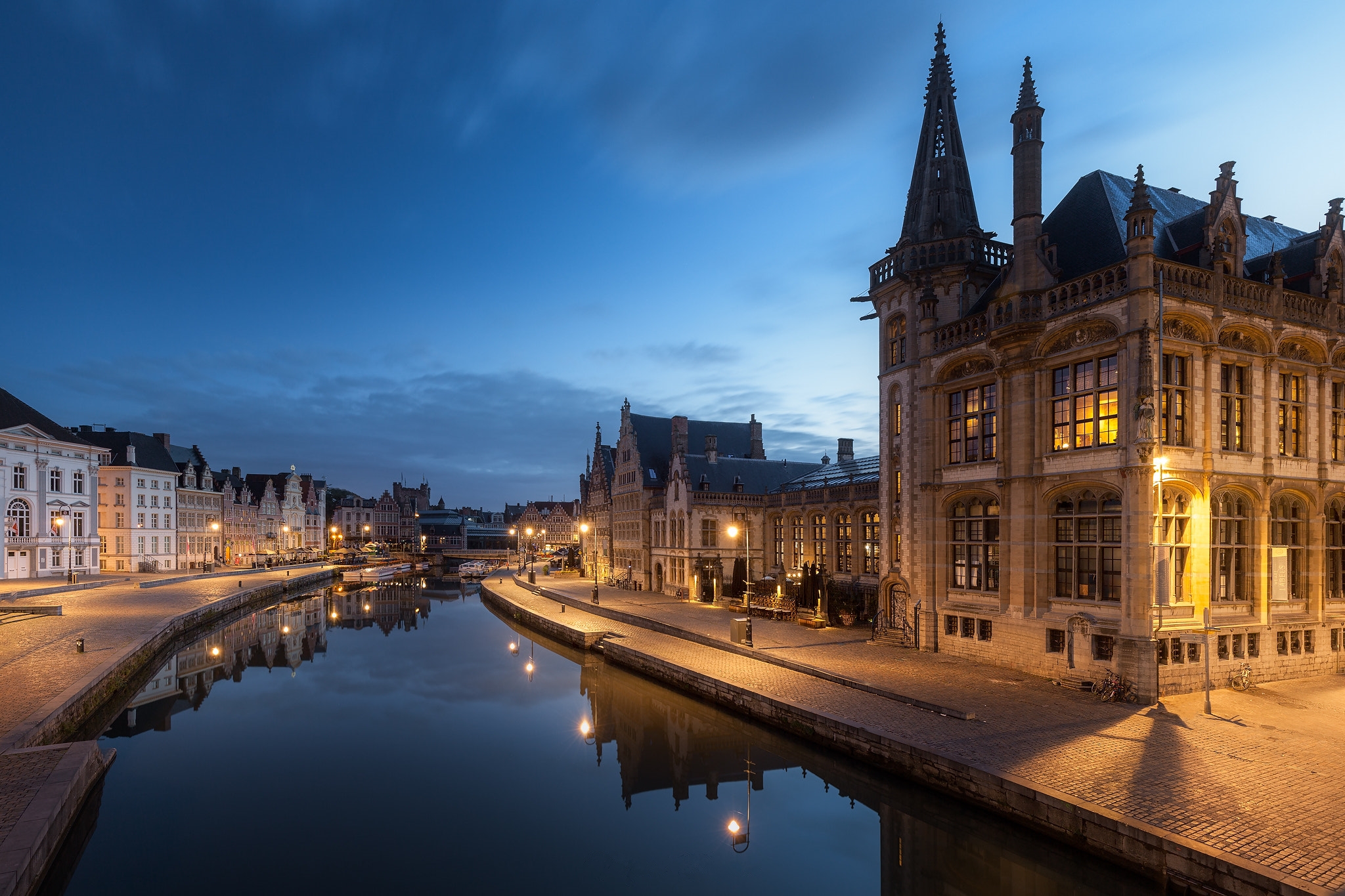 Обои архитектура Ghent канал на рабочий стол