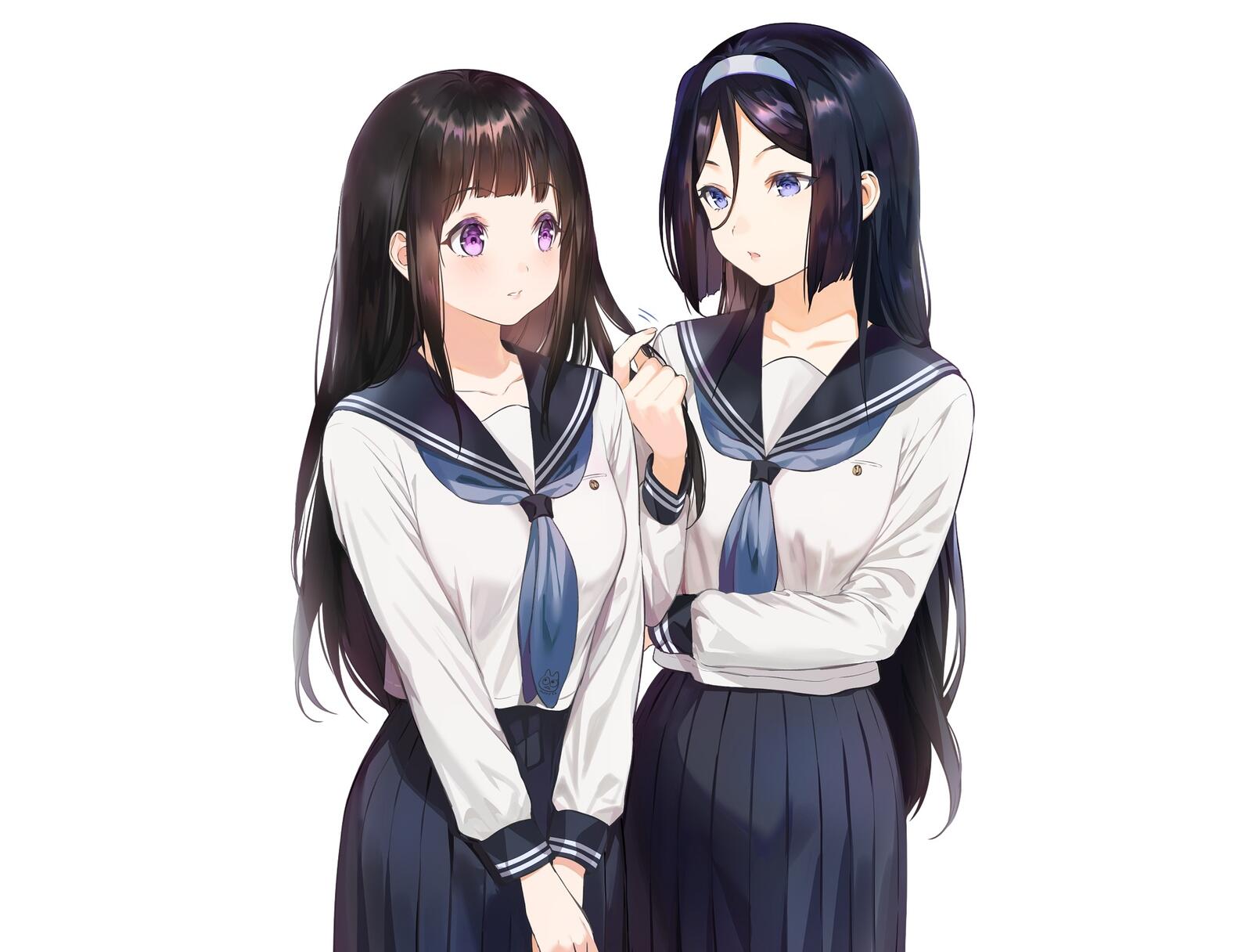 Обои hyouka школьной формы красивые девушки аниме на рабочий стол