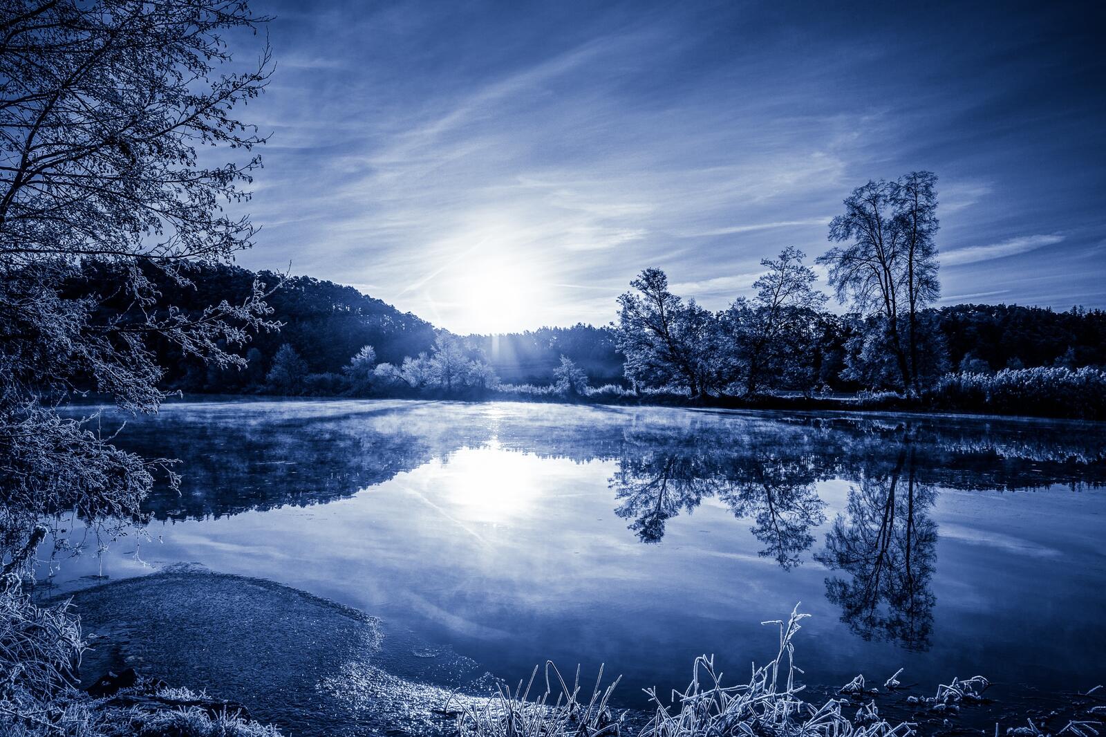 Бесплатное фото Заставка закат, озеро на андроид