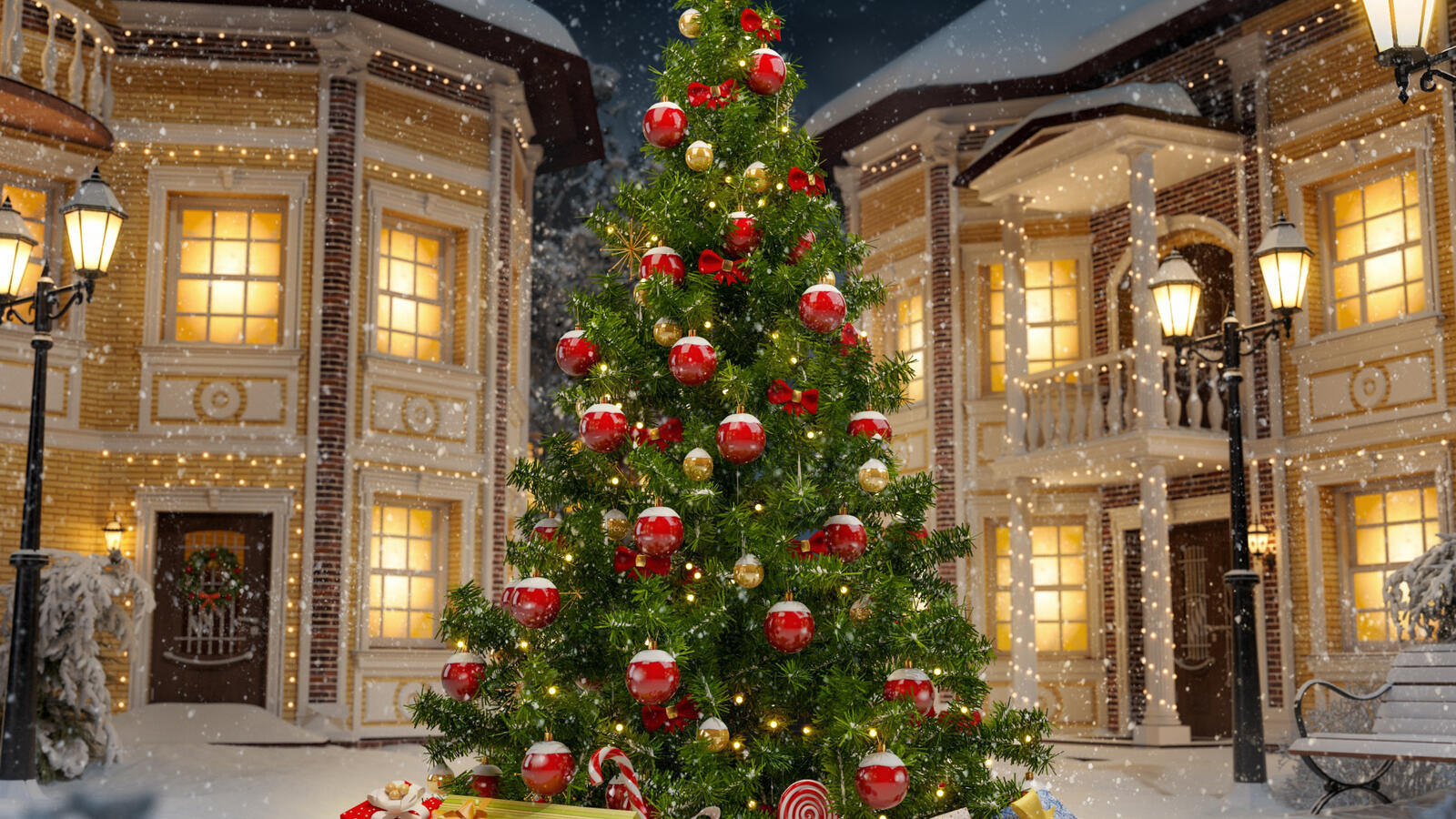 Wallpapers holiday new years toys christmas tree on the desktop