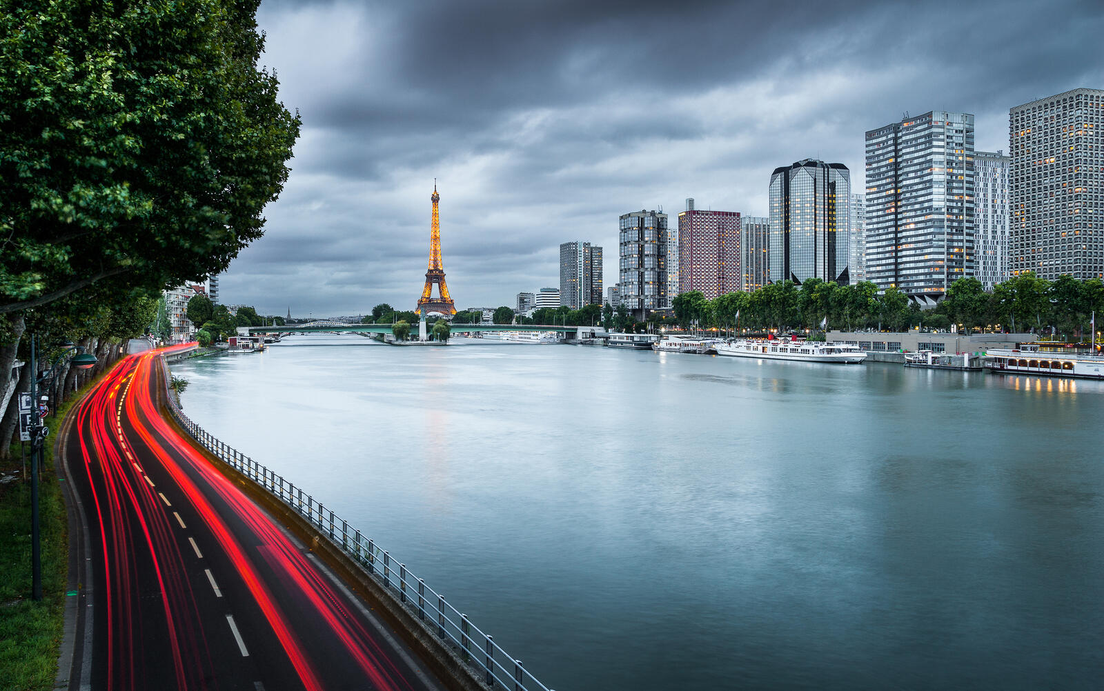 Обои река Париж здания на рабочий стол