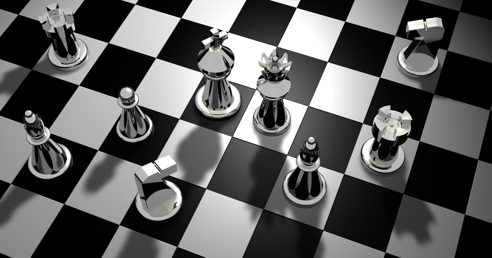 Wallpapers monochrome chess shadow on the desktop