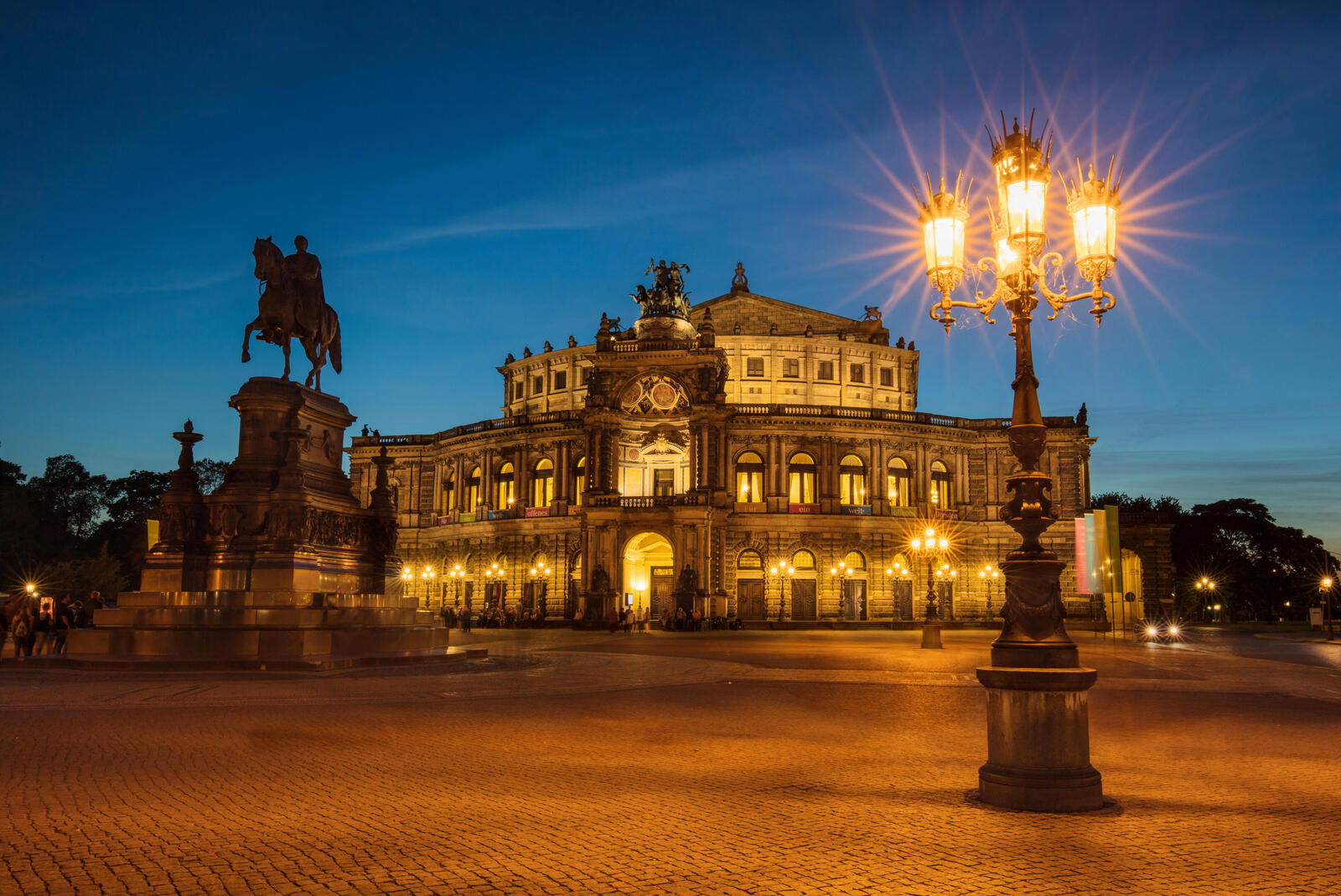 Обои Дрезден ночной город Германия на рабочий стол