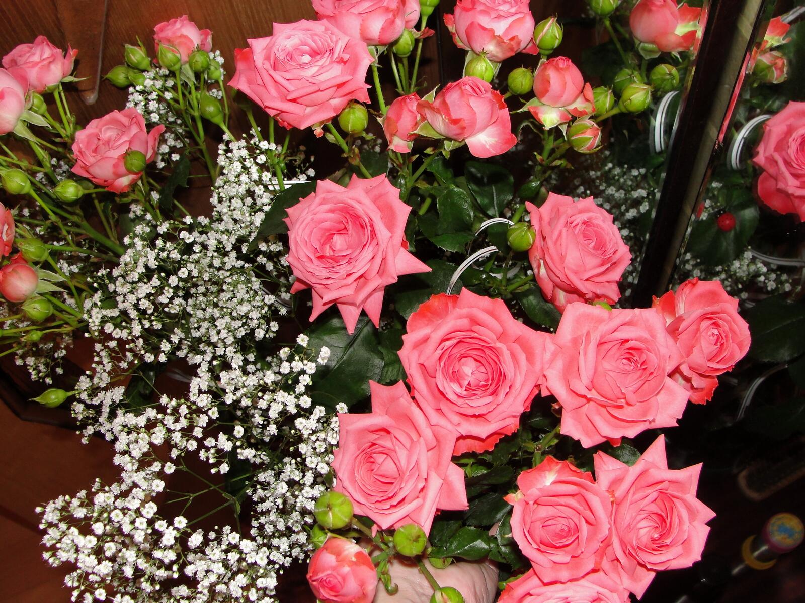桌面上的壁纸粉红玫瑰 花束 鲜花