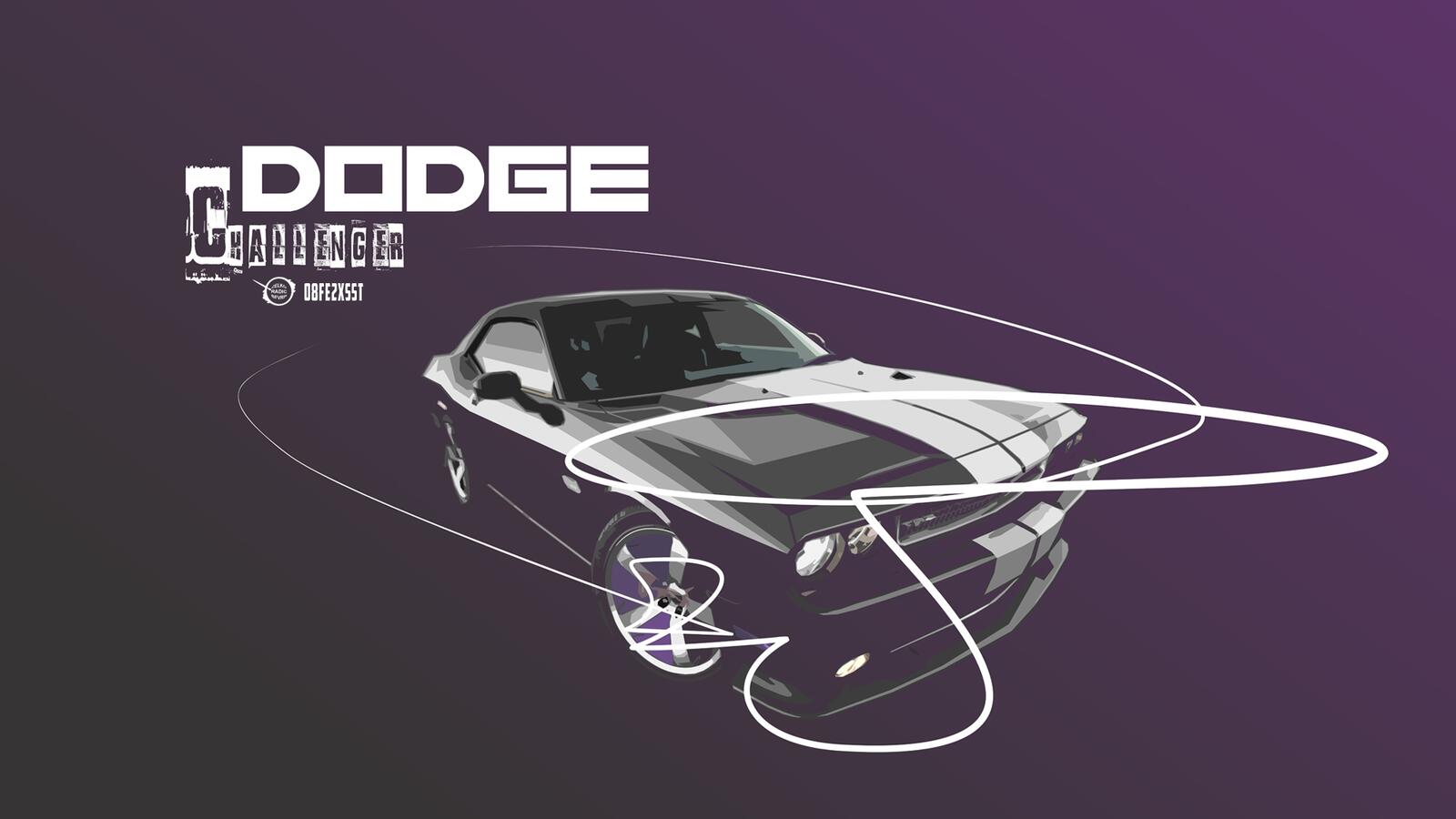 Free photo Dodge Challenger drawing