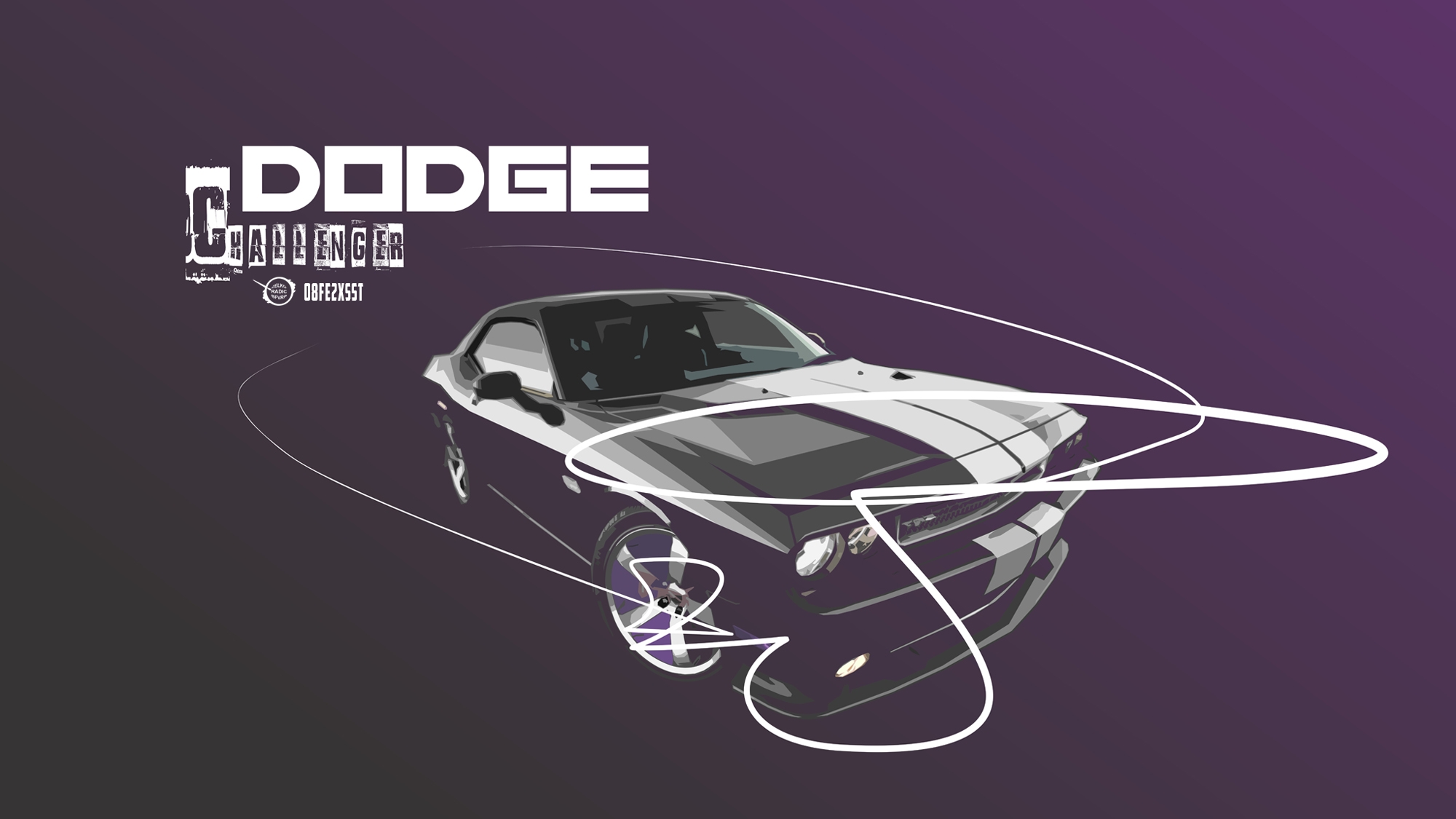 Фото бесплатно Dodge Challenger, рендеринг, минималистичный