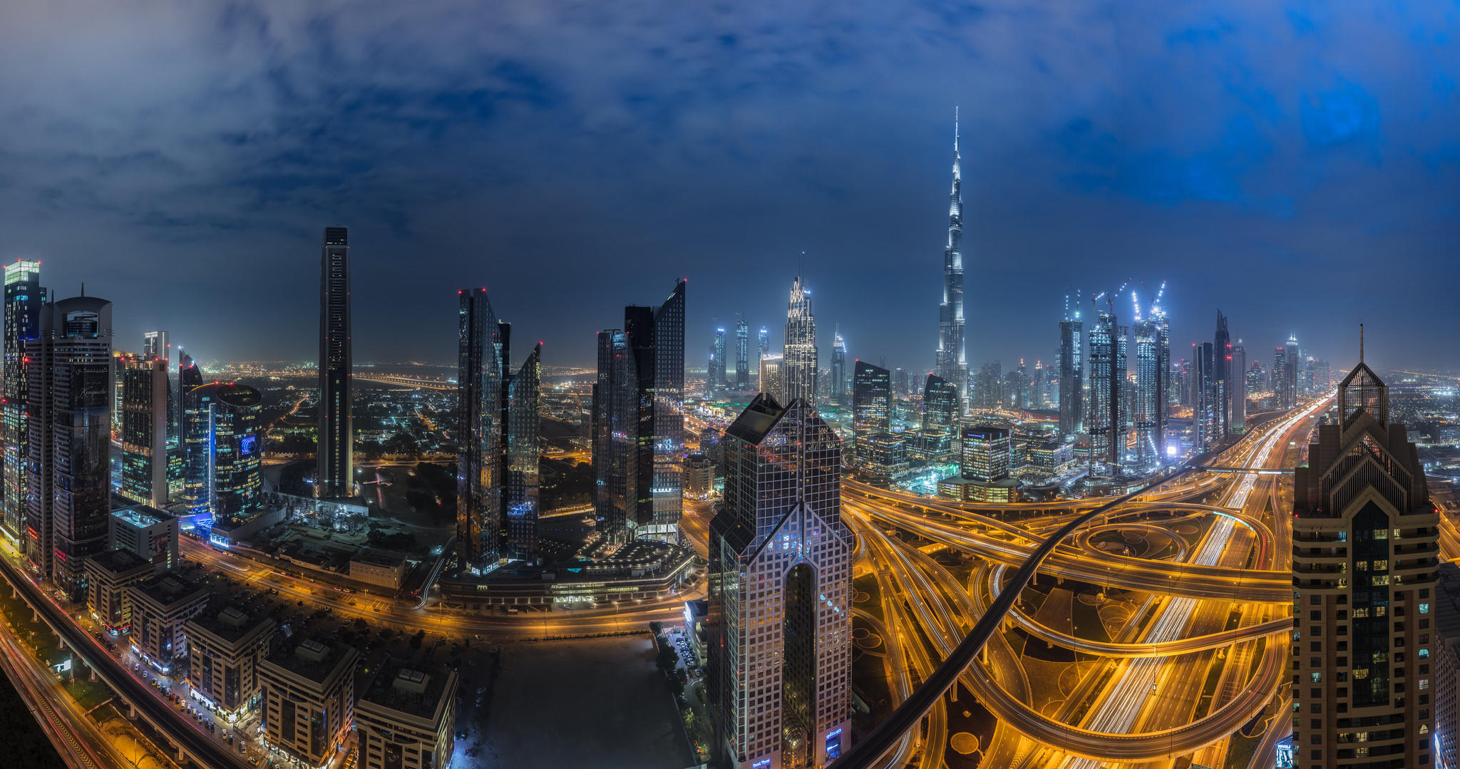 Обои Объединенные Арабские Эмираты ночь город на рабочий стол