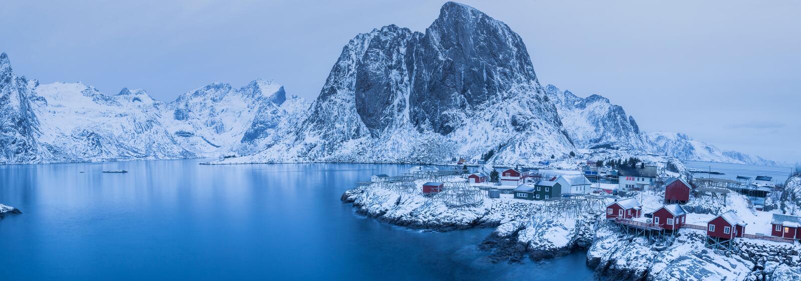 Обои Норвегия панорама Лофотенские острова на рабочий стол