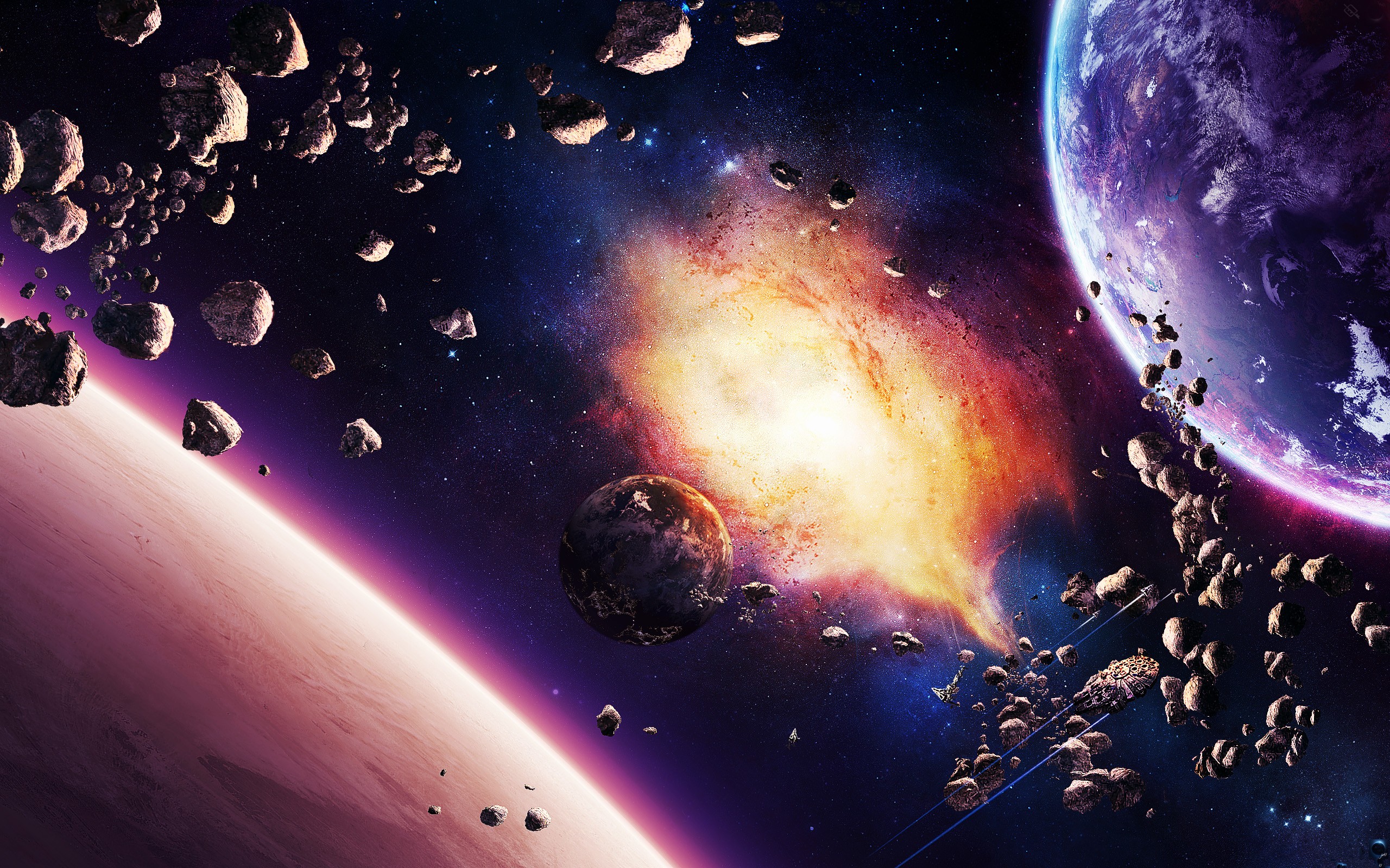 Wallpapers illustration galaxy planet on the desktop