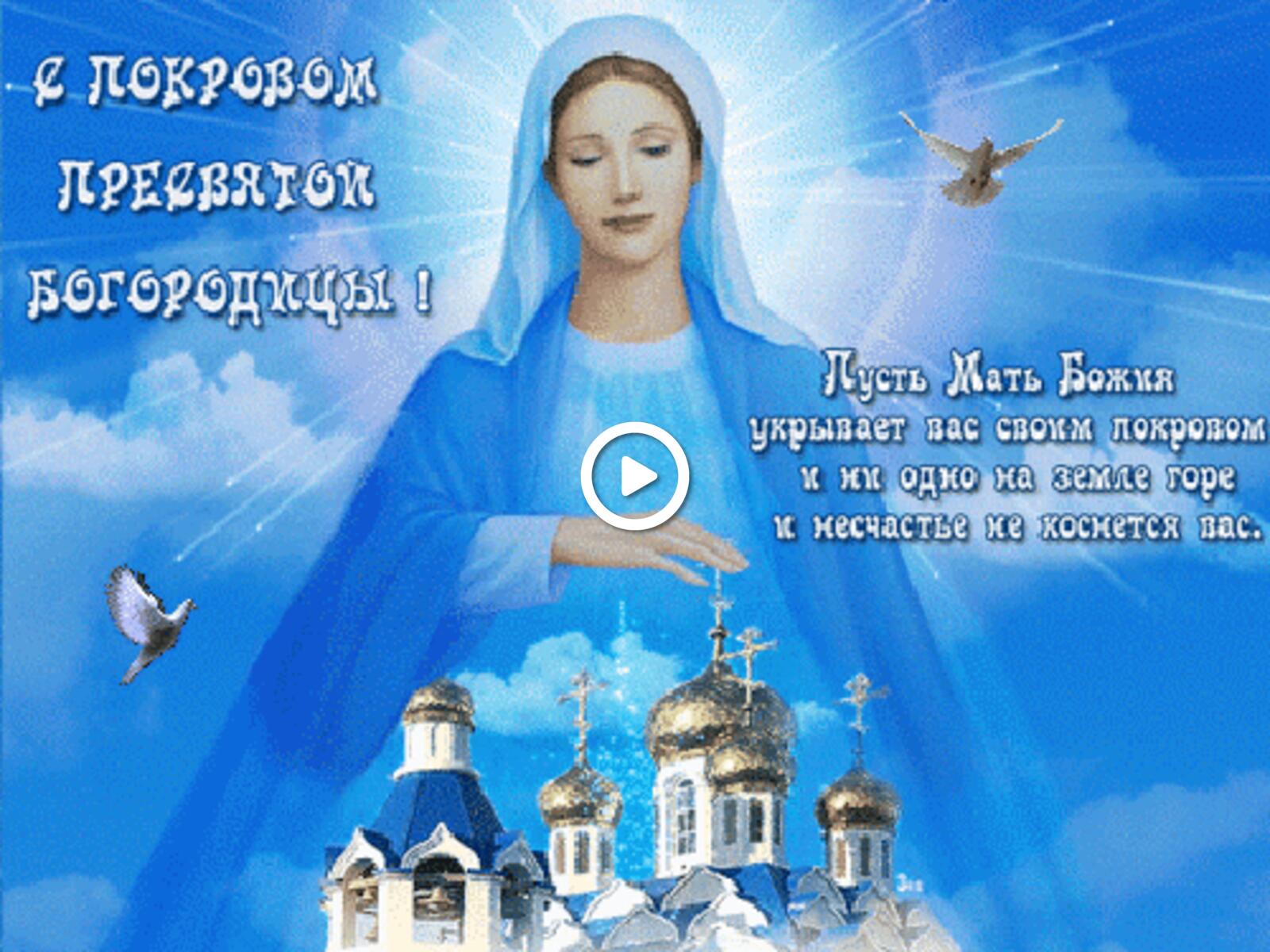 cover of the holy mother of god postcards of the intercession of the theotokos pigeons
