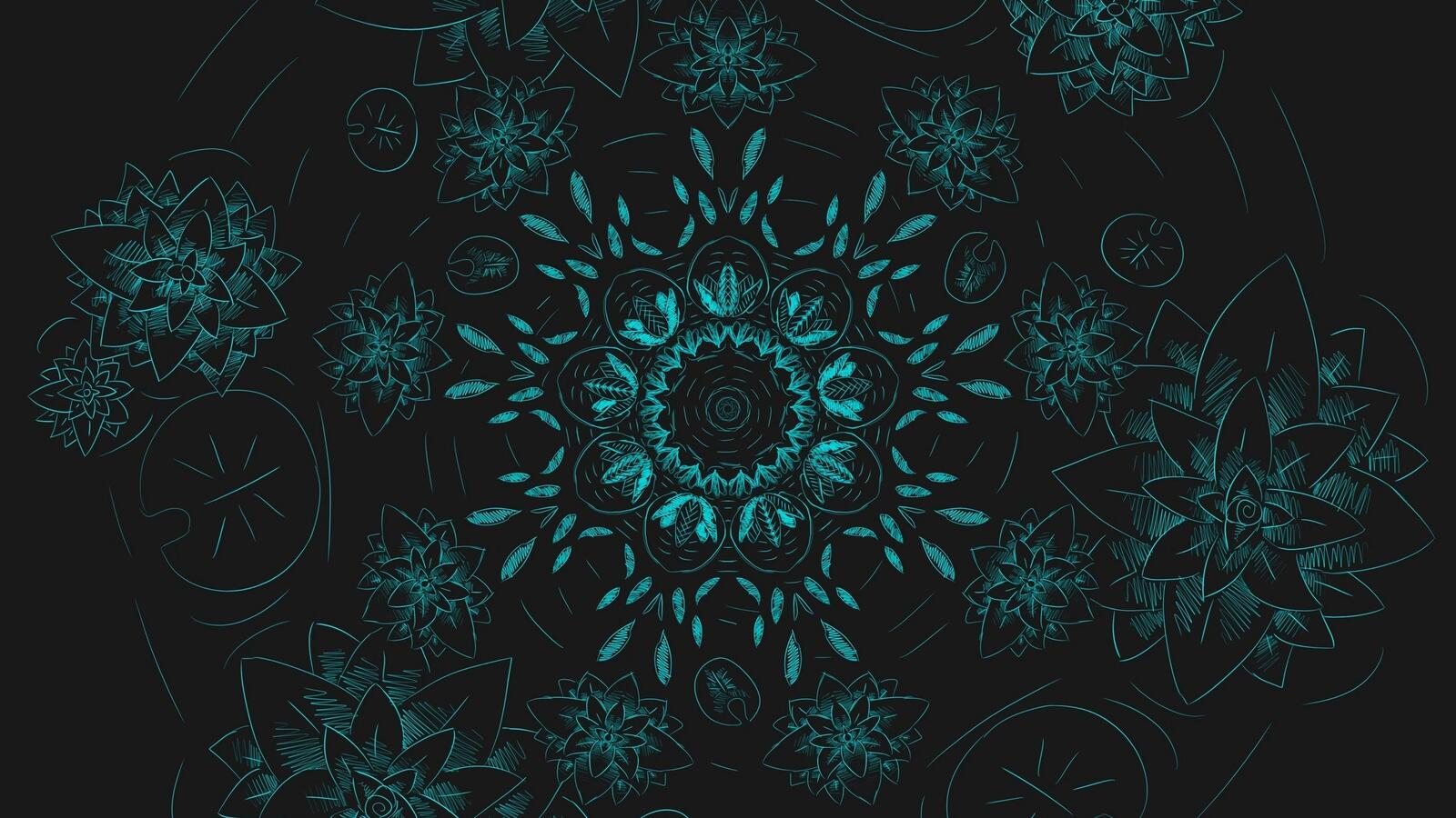 Wallpapers black background pattern flower abstraction on the desktop