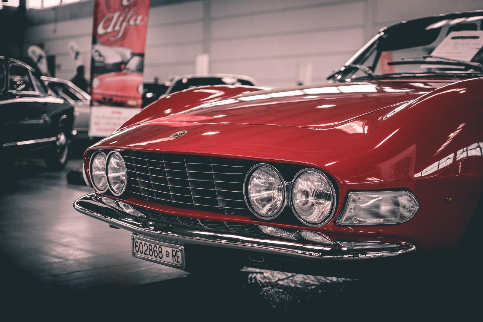 Wallpapers wallpaper retro red car front of on the desktop