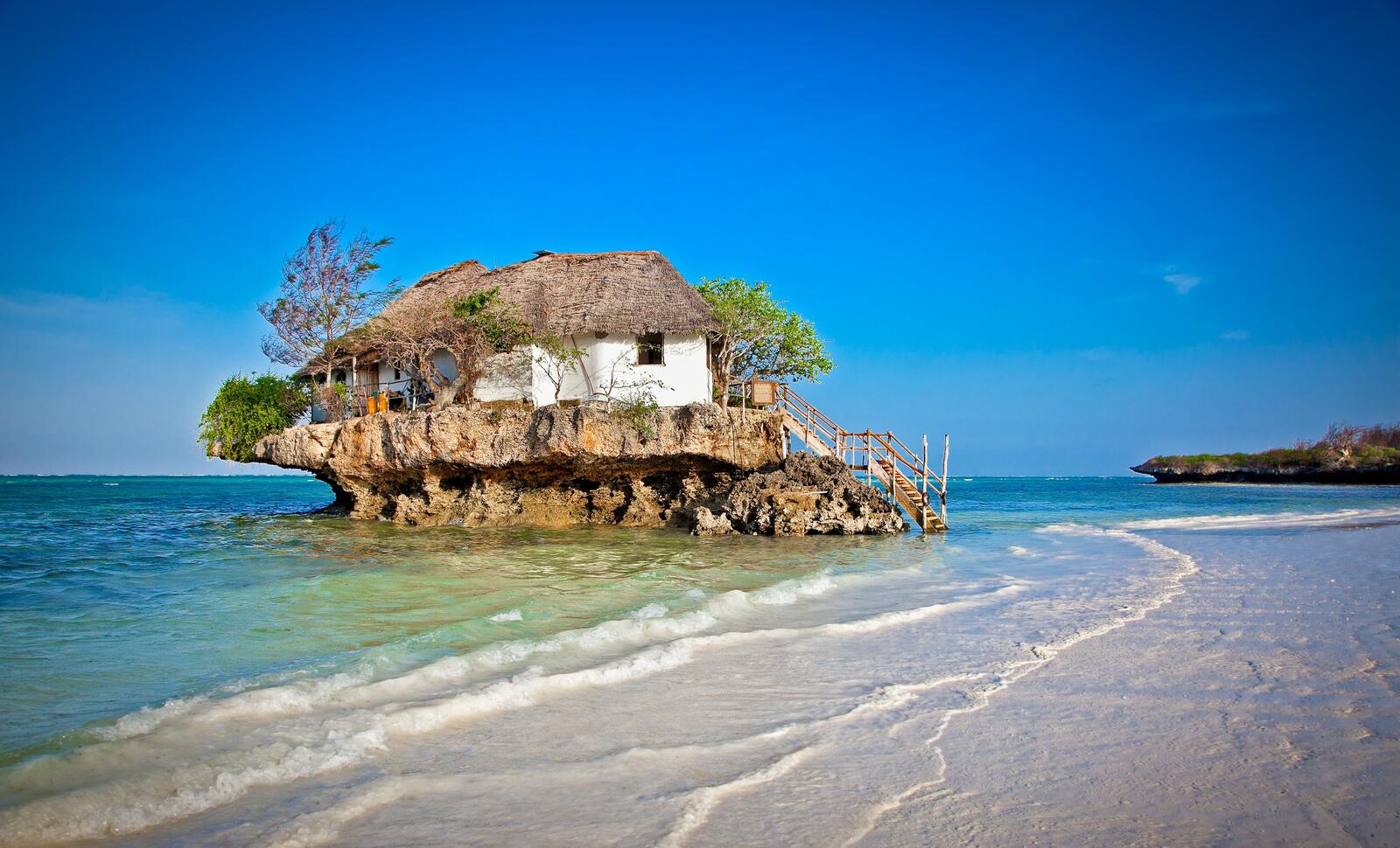 Обои пляж дом острова на рабочий стол