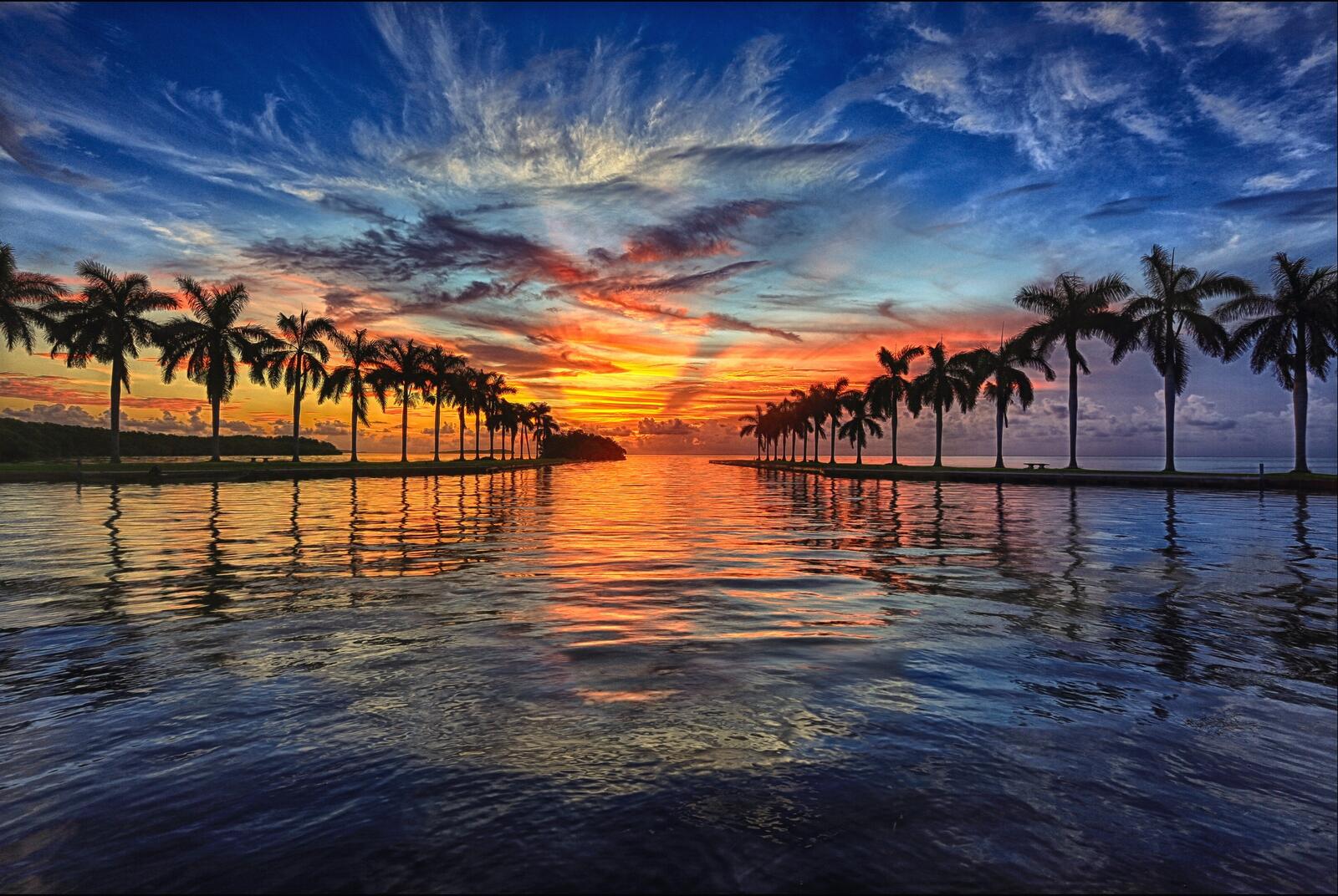 Бесплатное фото Чудесный вечер в Майами