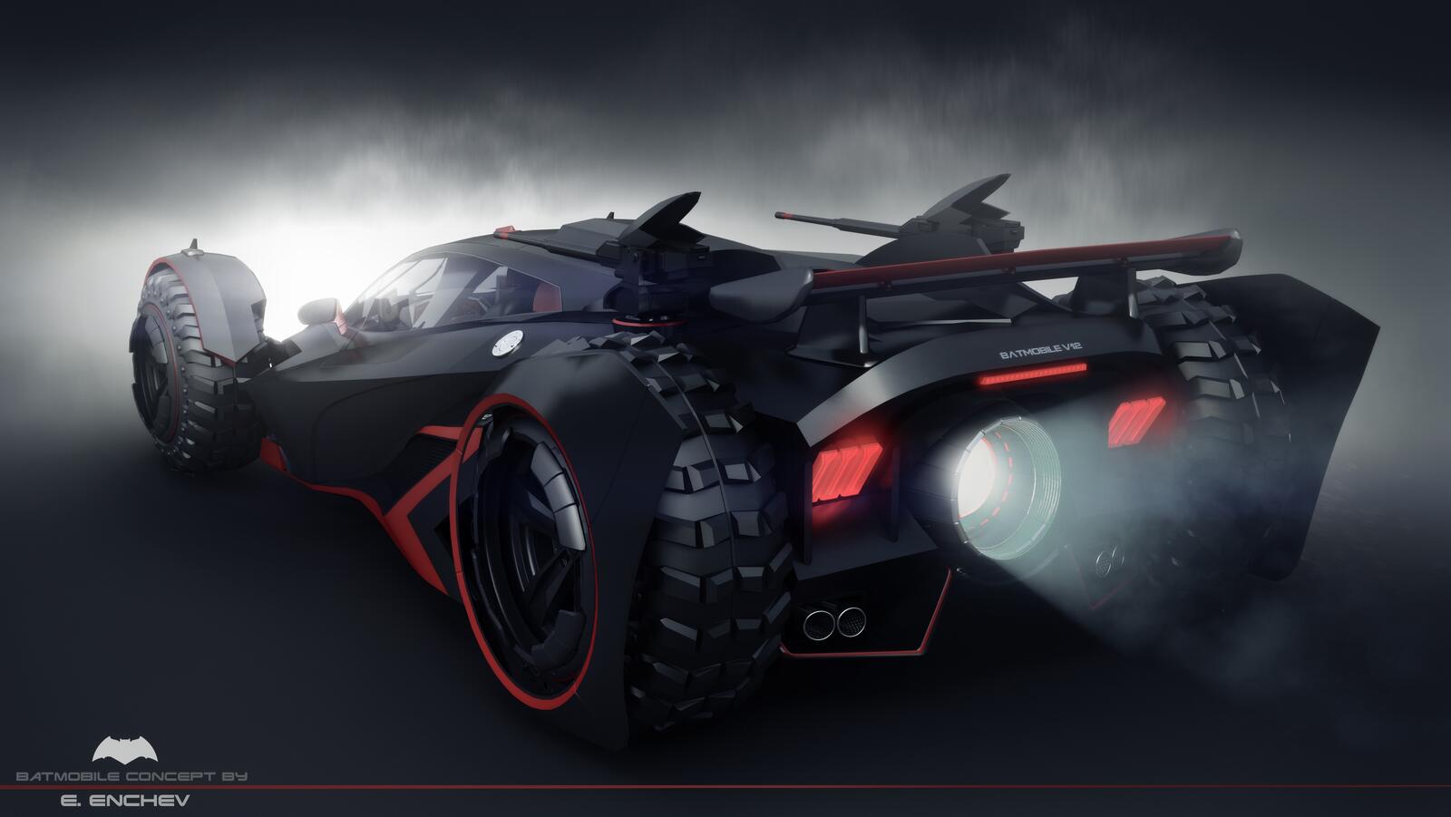 Wallpapers batmobile cars view from behind on the desktop