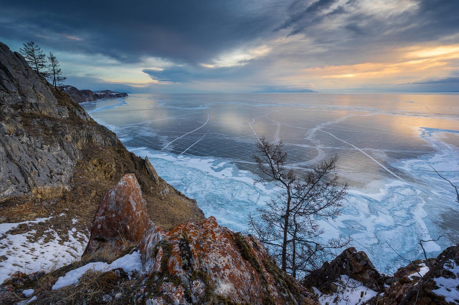 Wallpapers Lake Baikal Russia sunset on the desktop