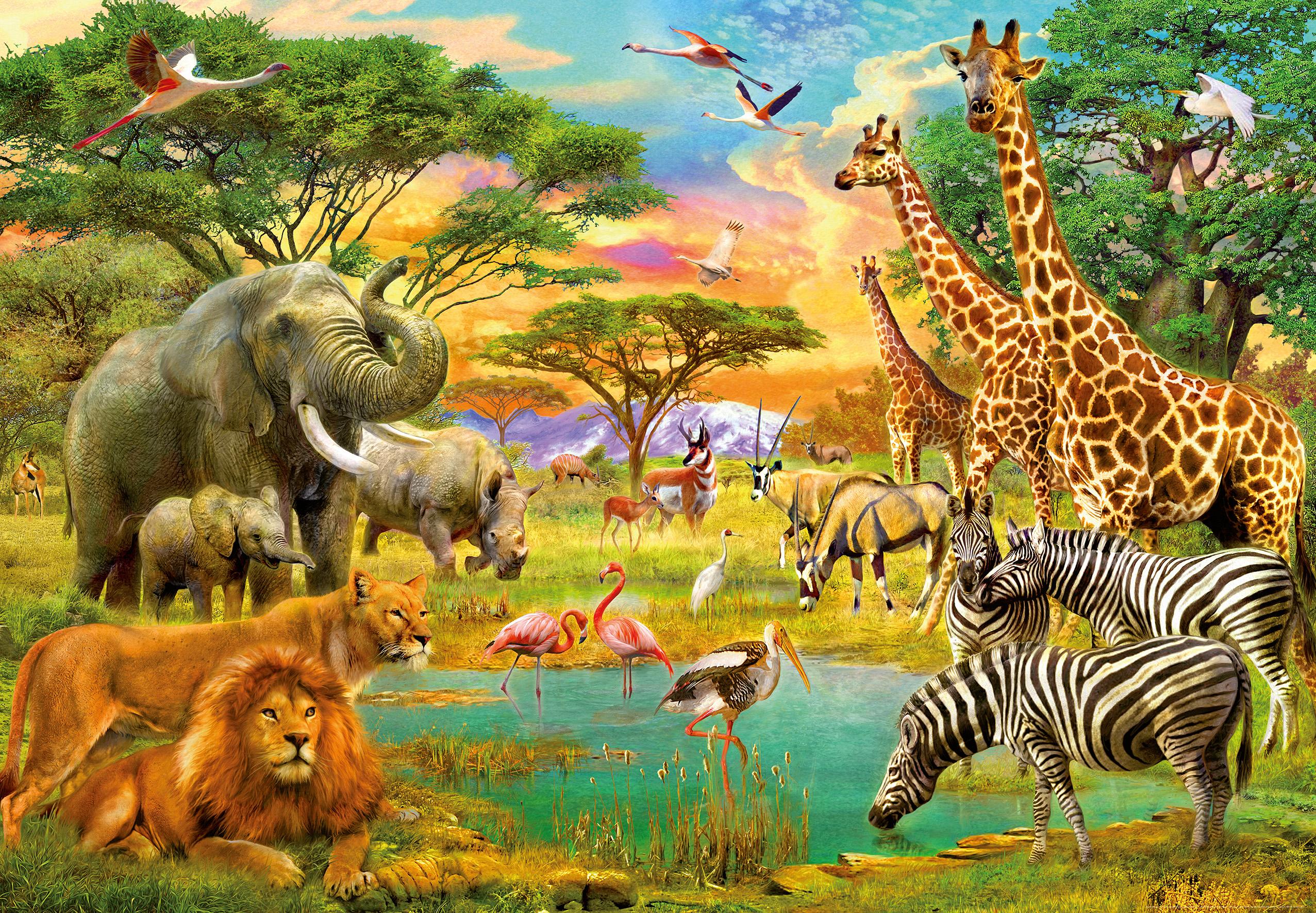 Обои африканские животные версия 1 жираф на рабочий стол