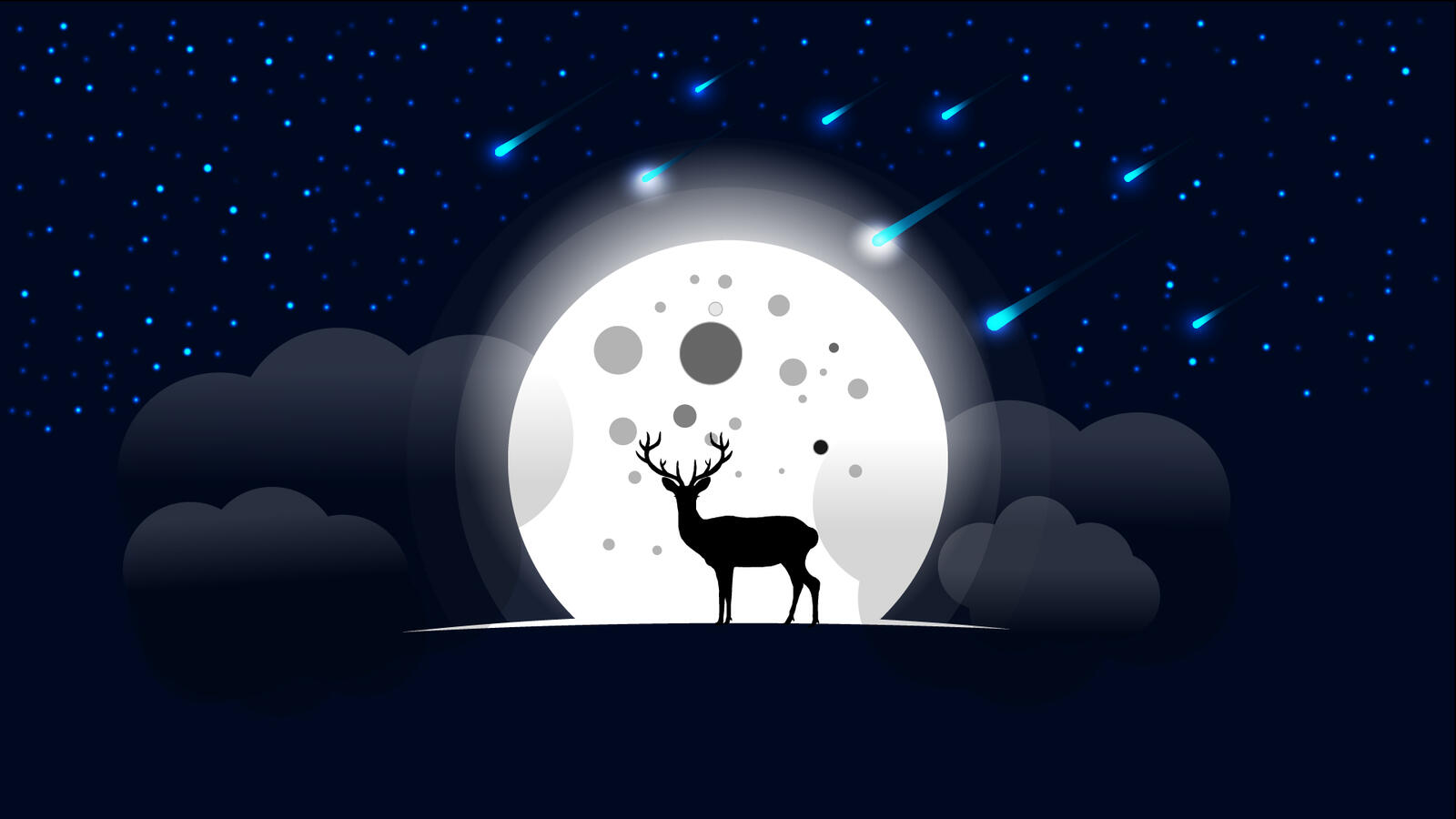 Free photo Moon in front of a deer