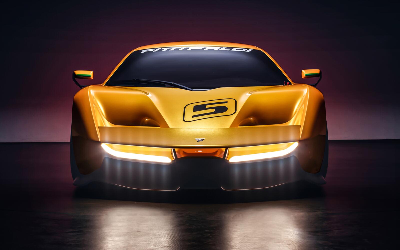 Wallpapers yellow car view from front wallpaper pininfarina fittipaldi ef7 on the desktop