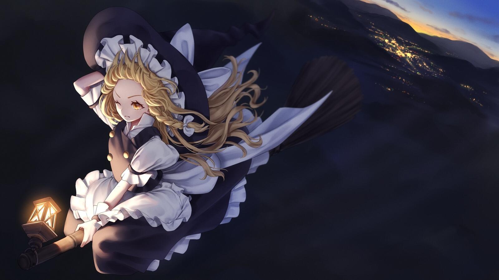 Wallpapers blonde touhou witch on the desktop