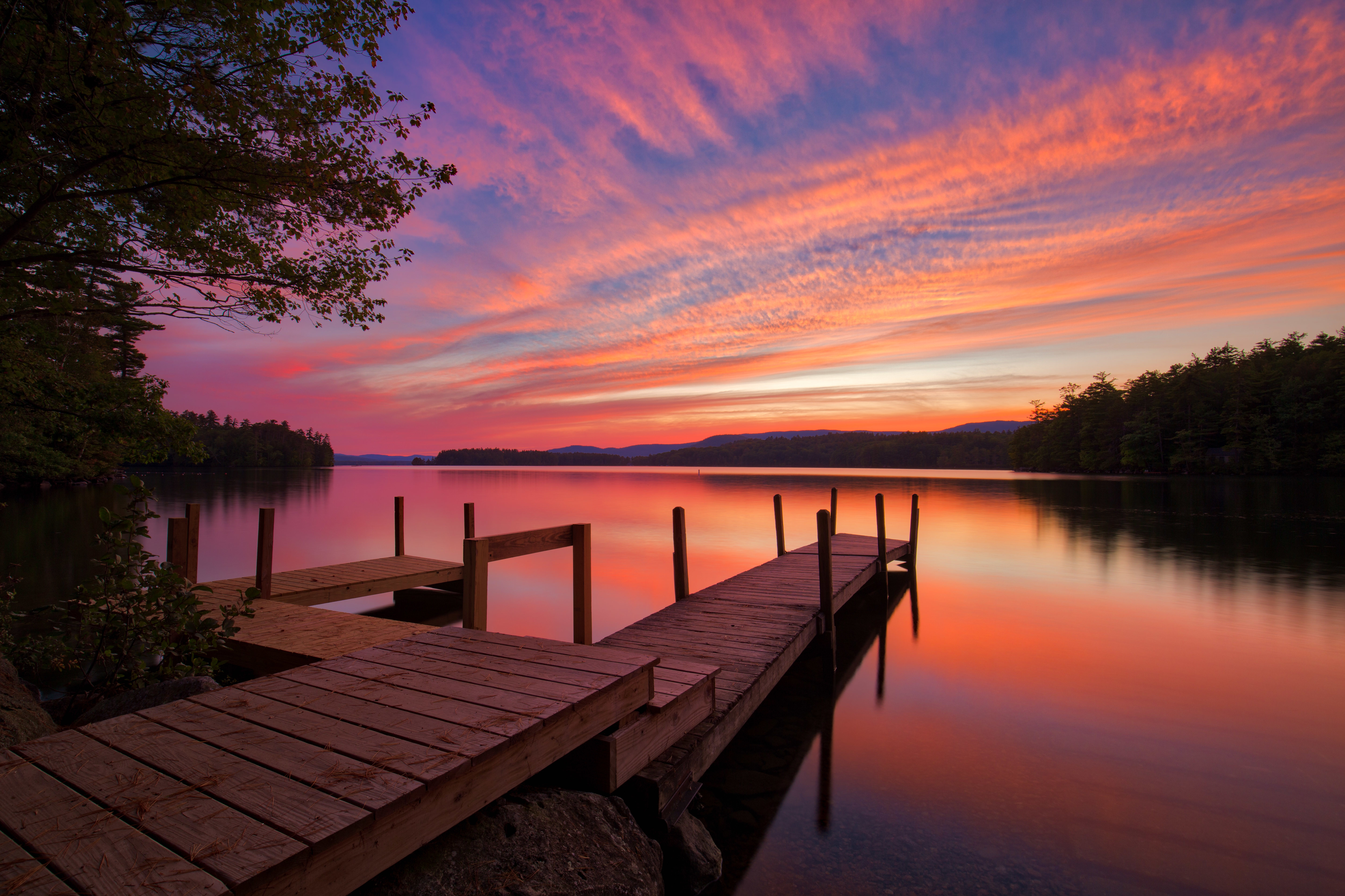 Wallpapers Squam Lake Sunset New England New Hampshire on the desktop