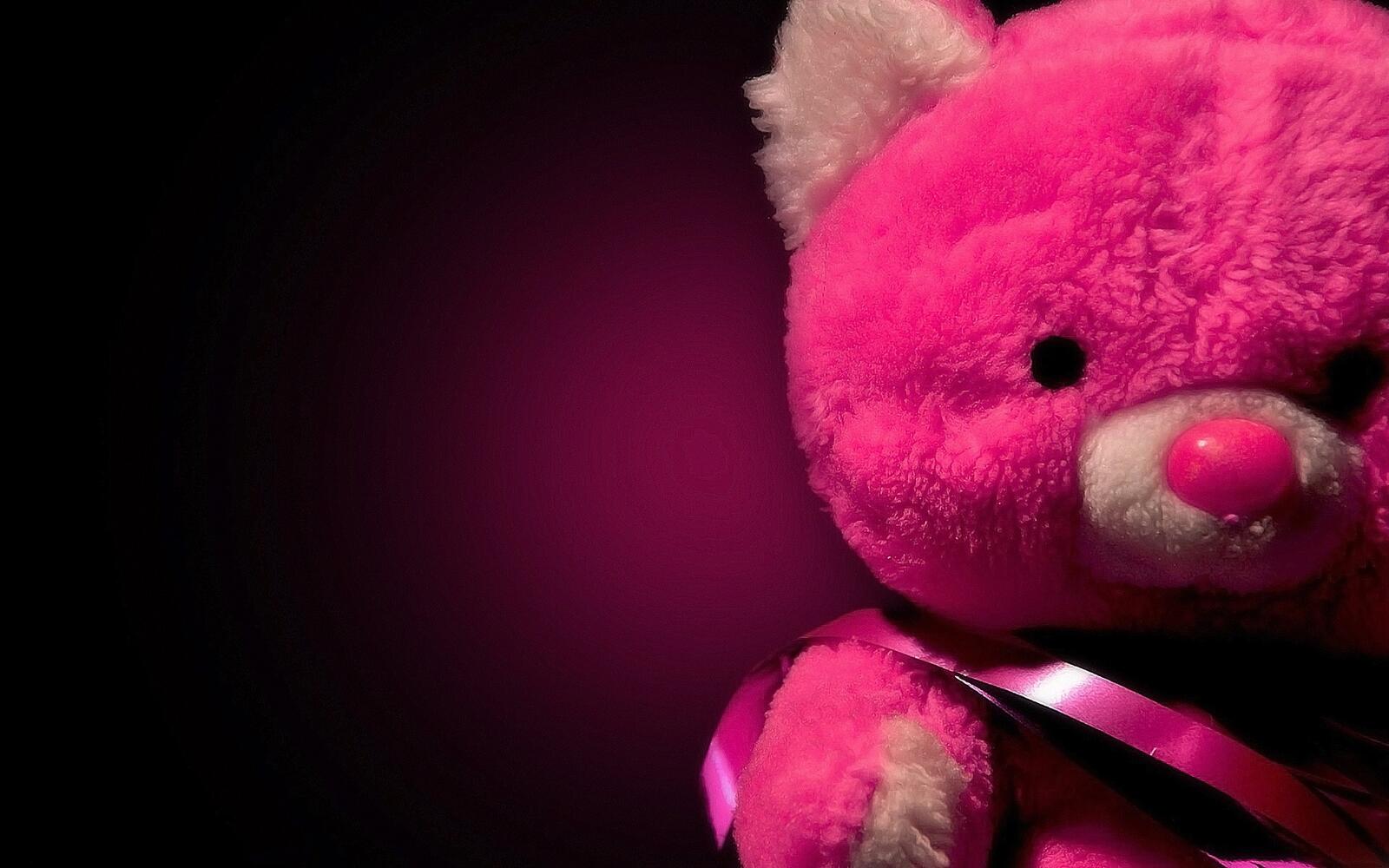 Бесплатное фото Розовый плюшевый мишка